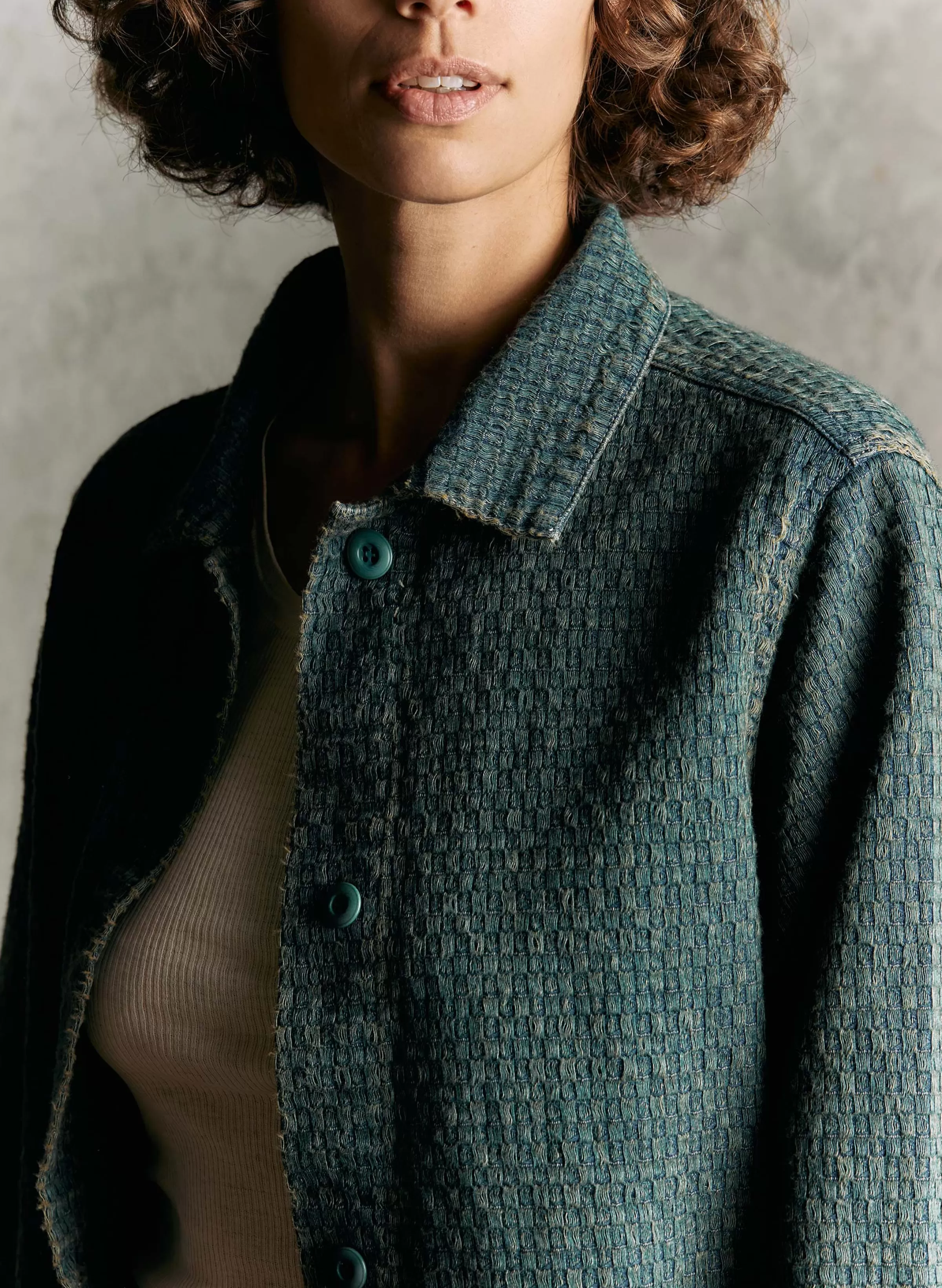 imogene + willie Agnes Jacket In Woven Indigo Online