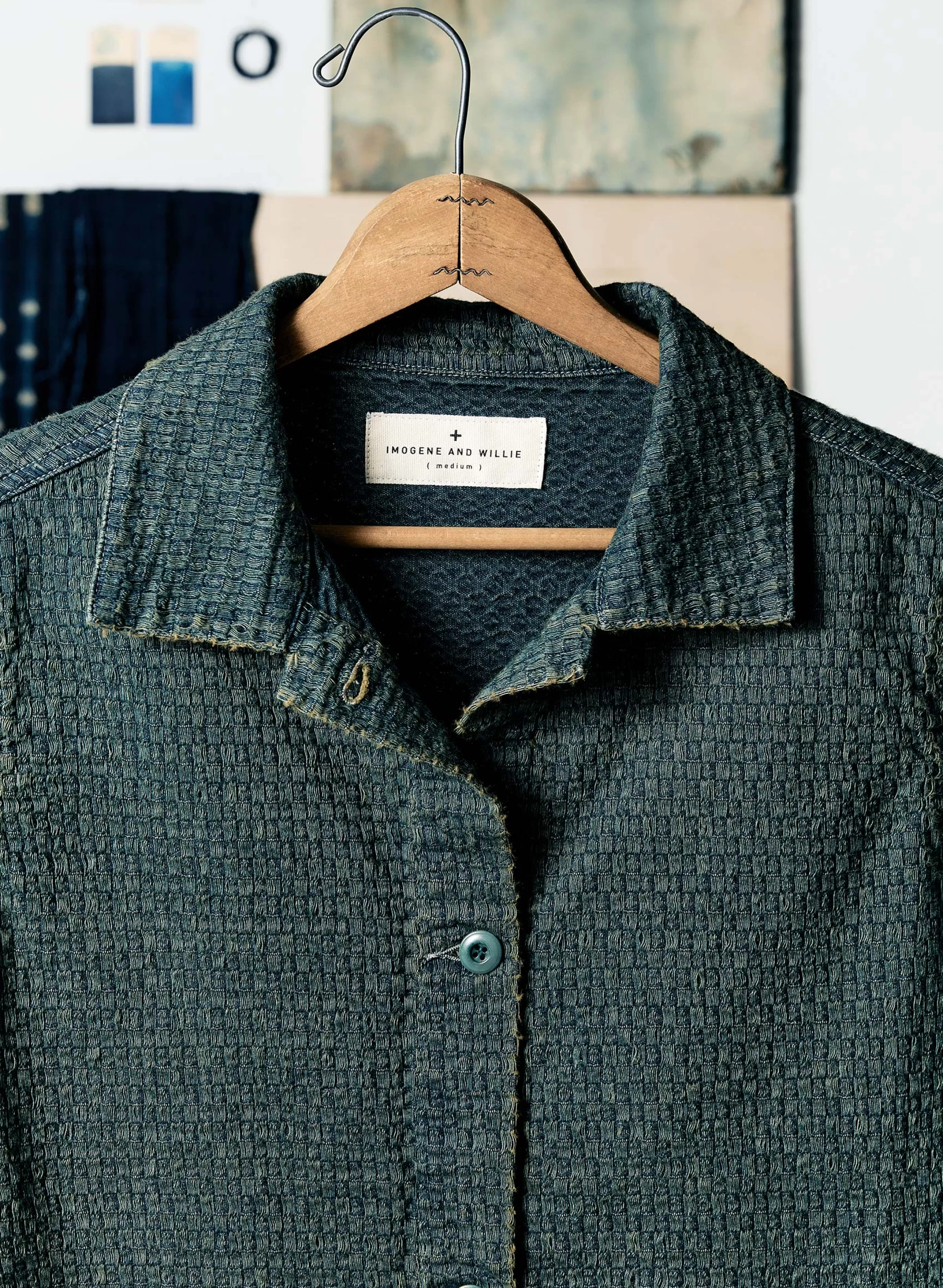 imogene + willie Agnes Jacket In Woven Indigo Online