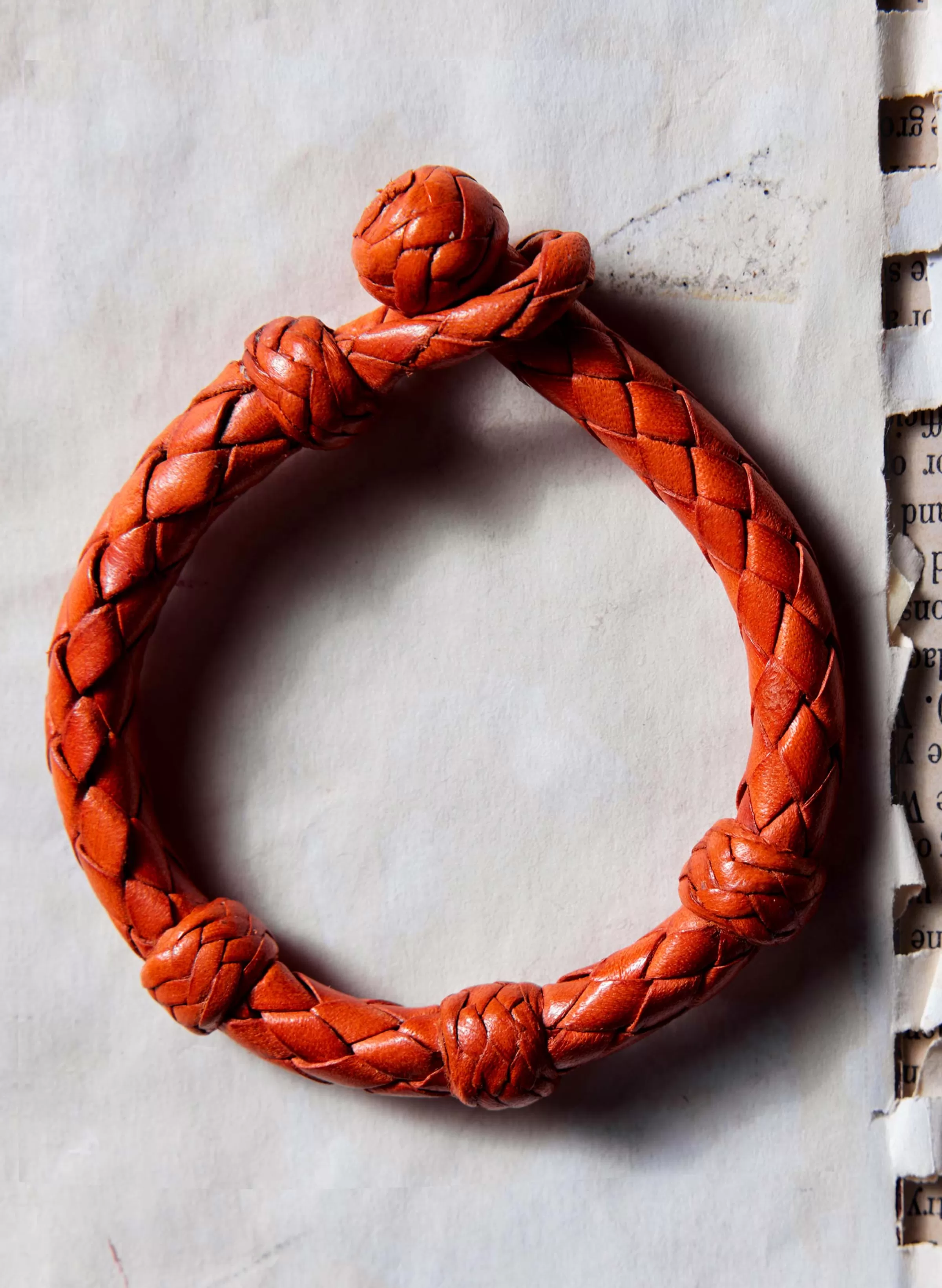 imogene + willie Chamula Round Orange Leather Bracelet Store