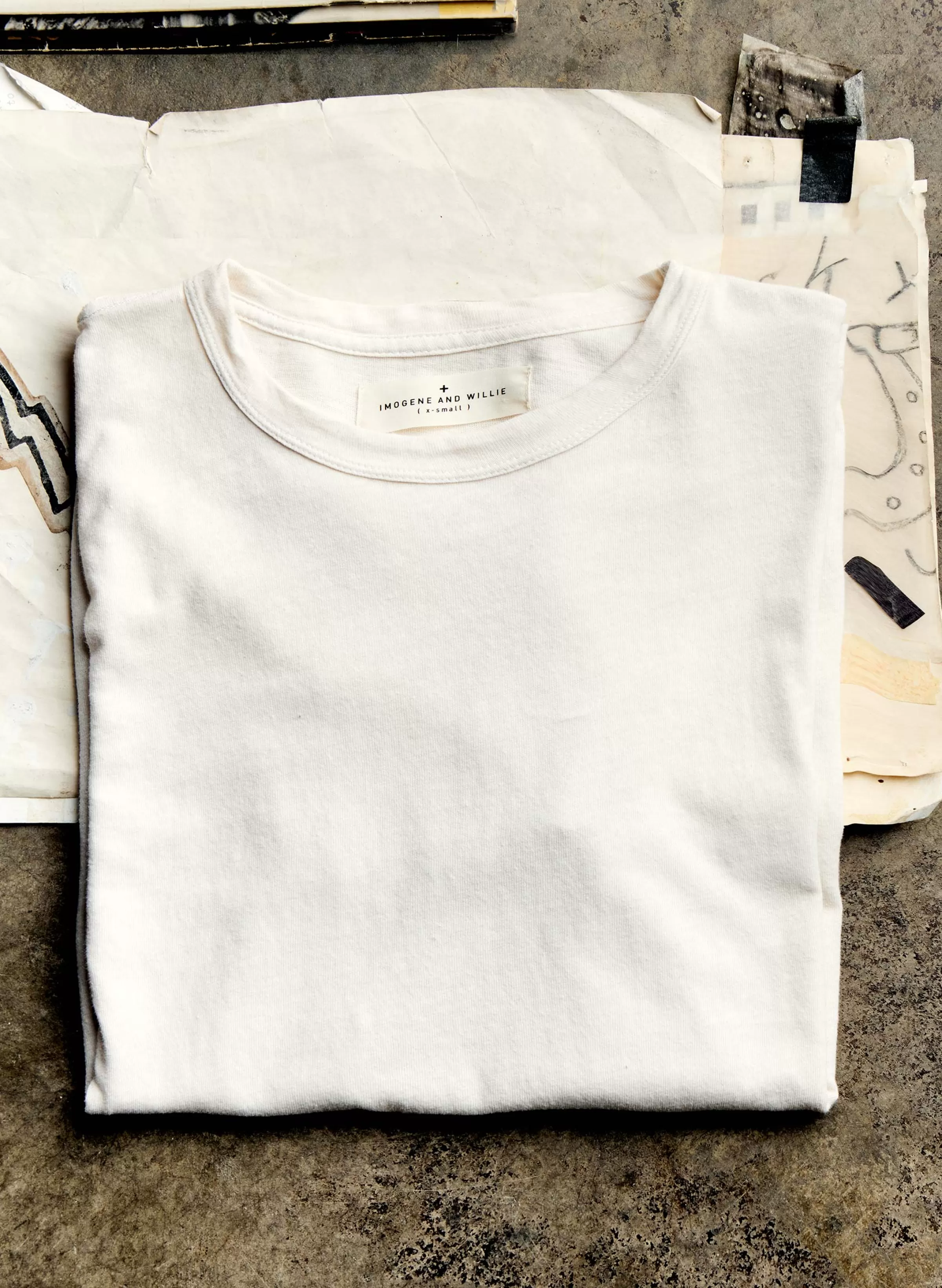 imogene + willie Classic Knit Vintage White Crew Cheap