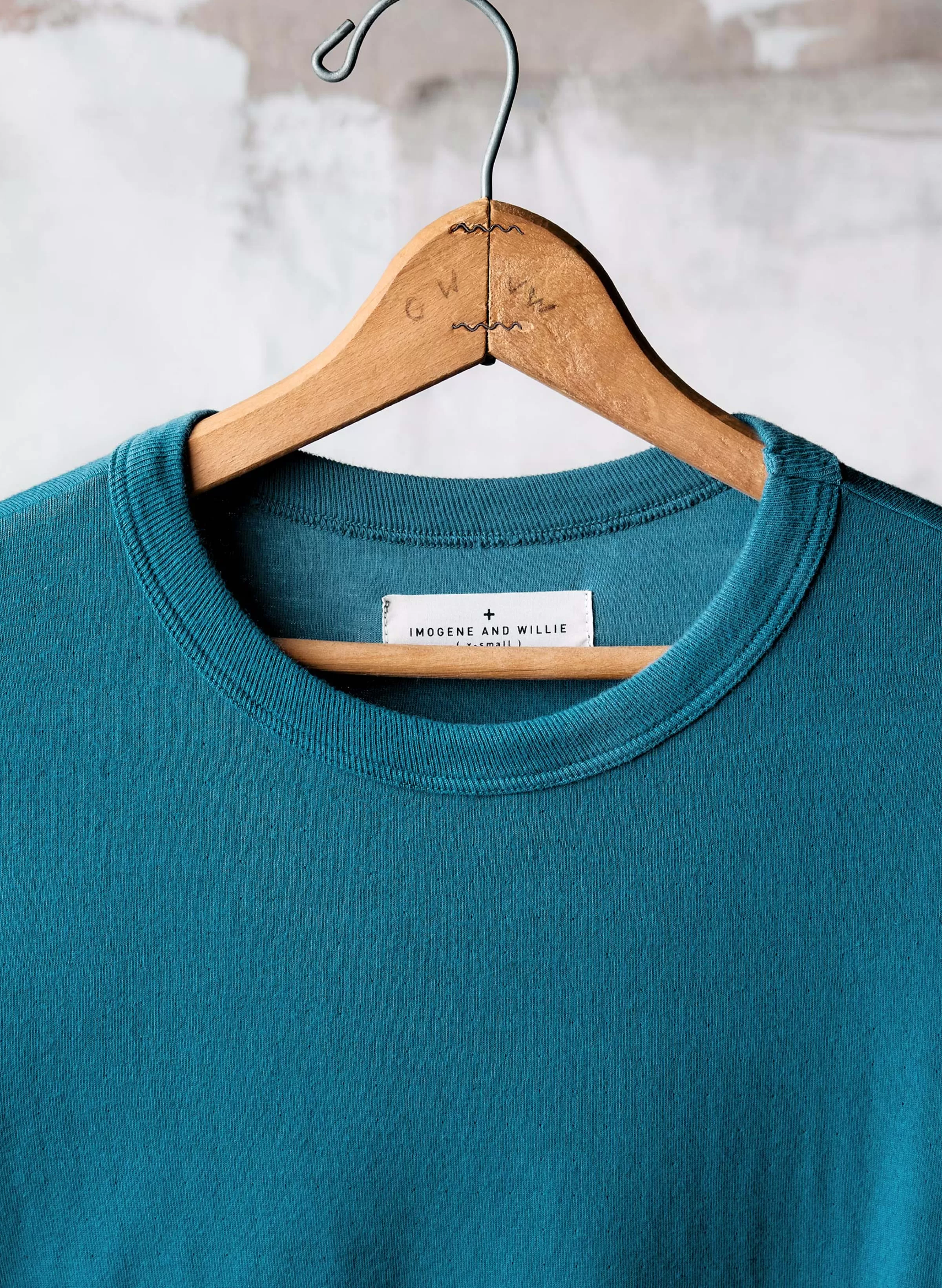 imogene + willie Double Knit Thermal Crew In Teal Cheap