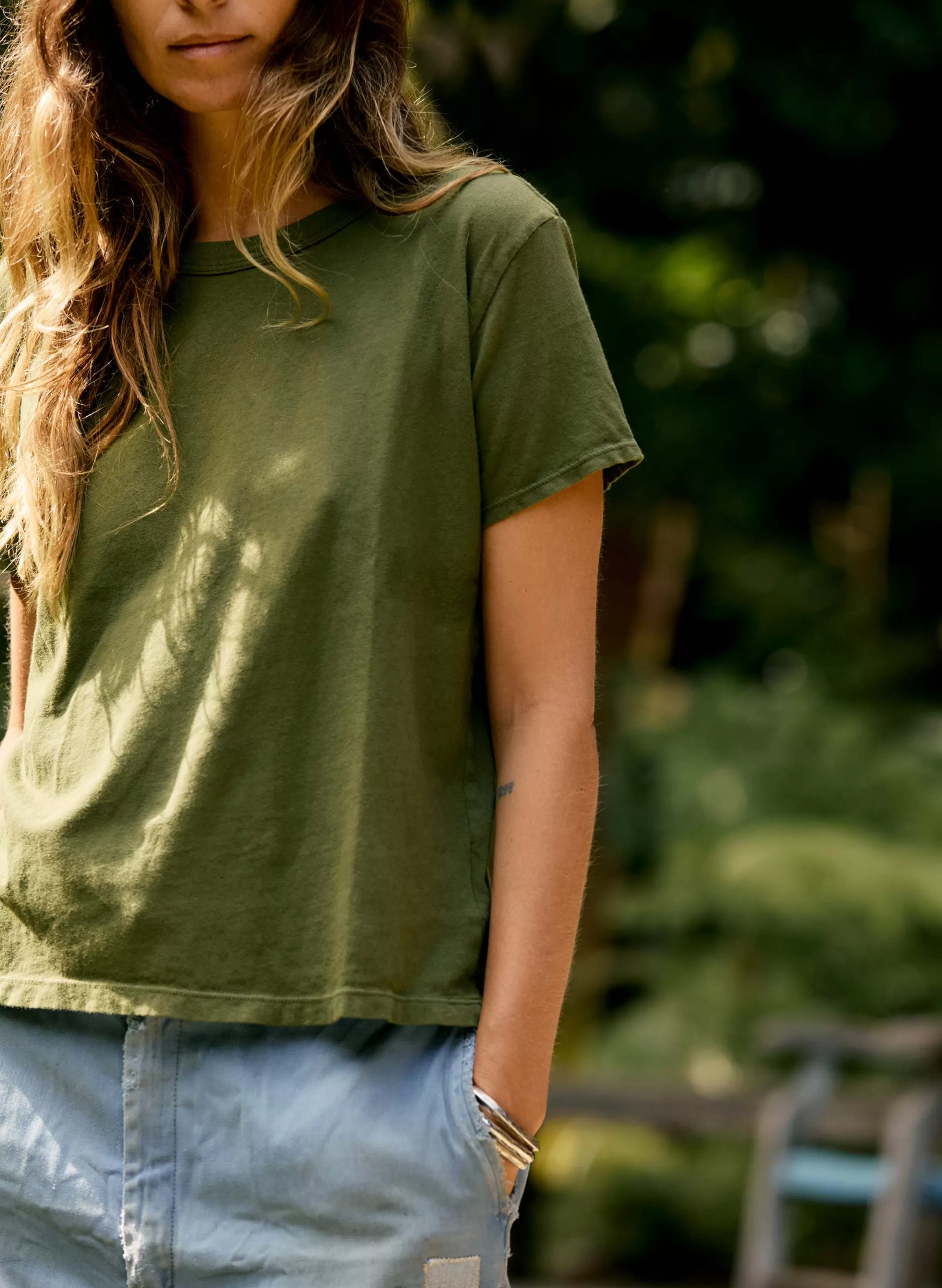 imogene + willie Drop Tee In Olive Best