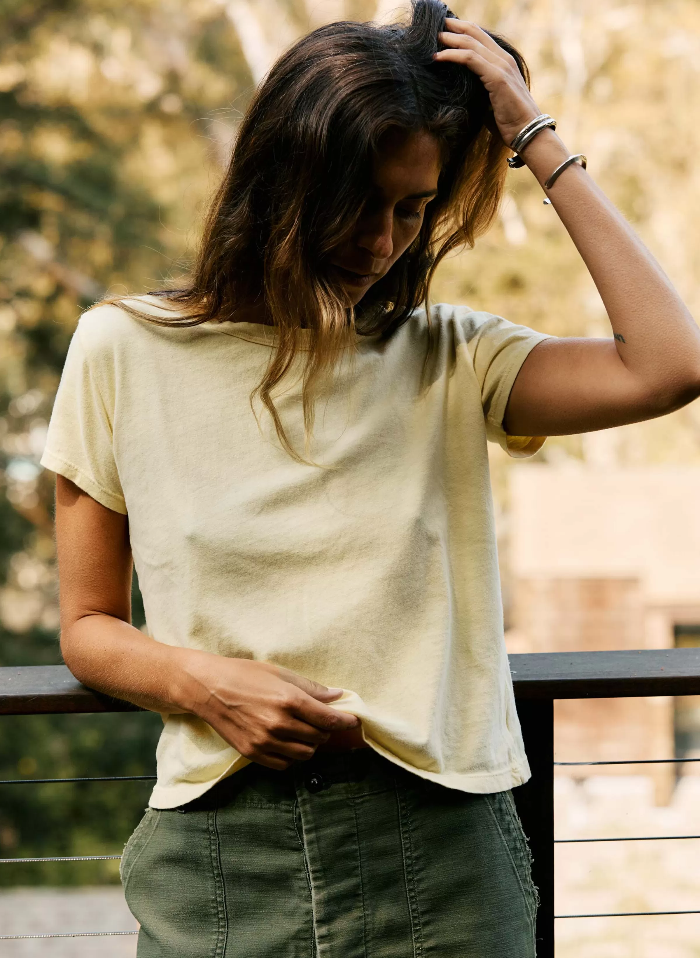 imogene + willie Drop Tee In Yellow Clearance