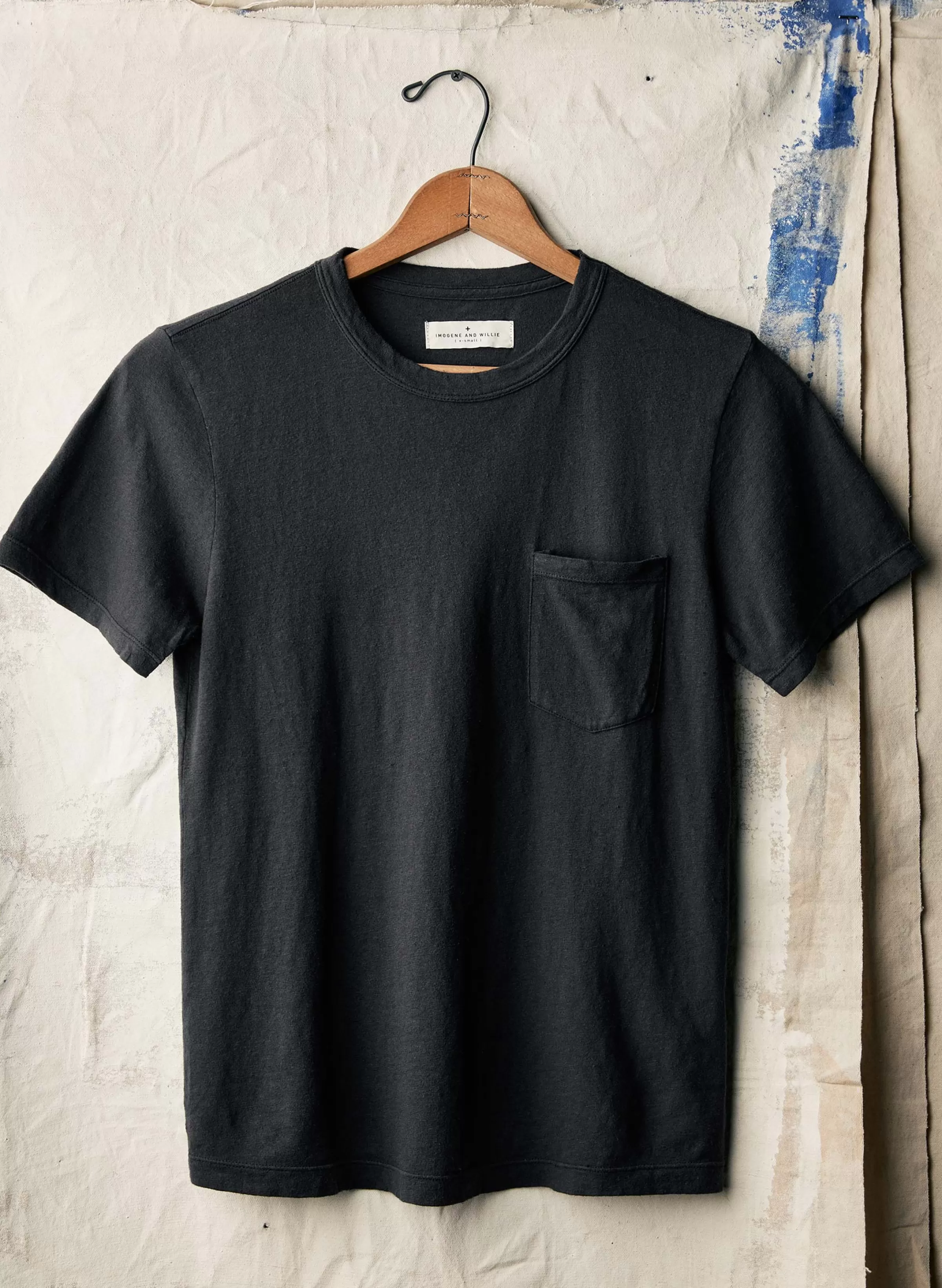 imogene + willie Faded Black Knit Pocket Tee Fashion