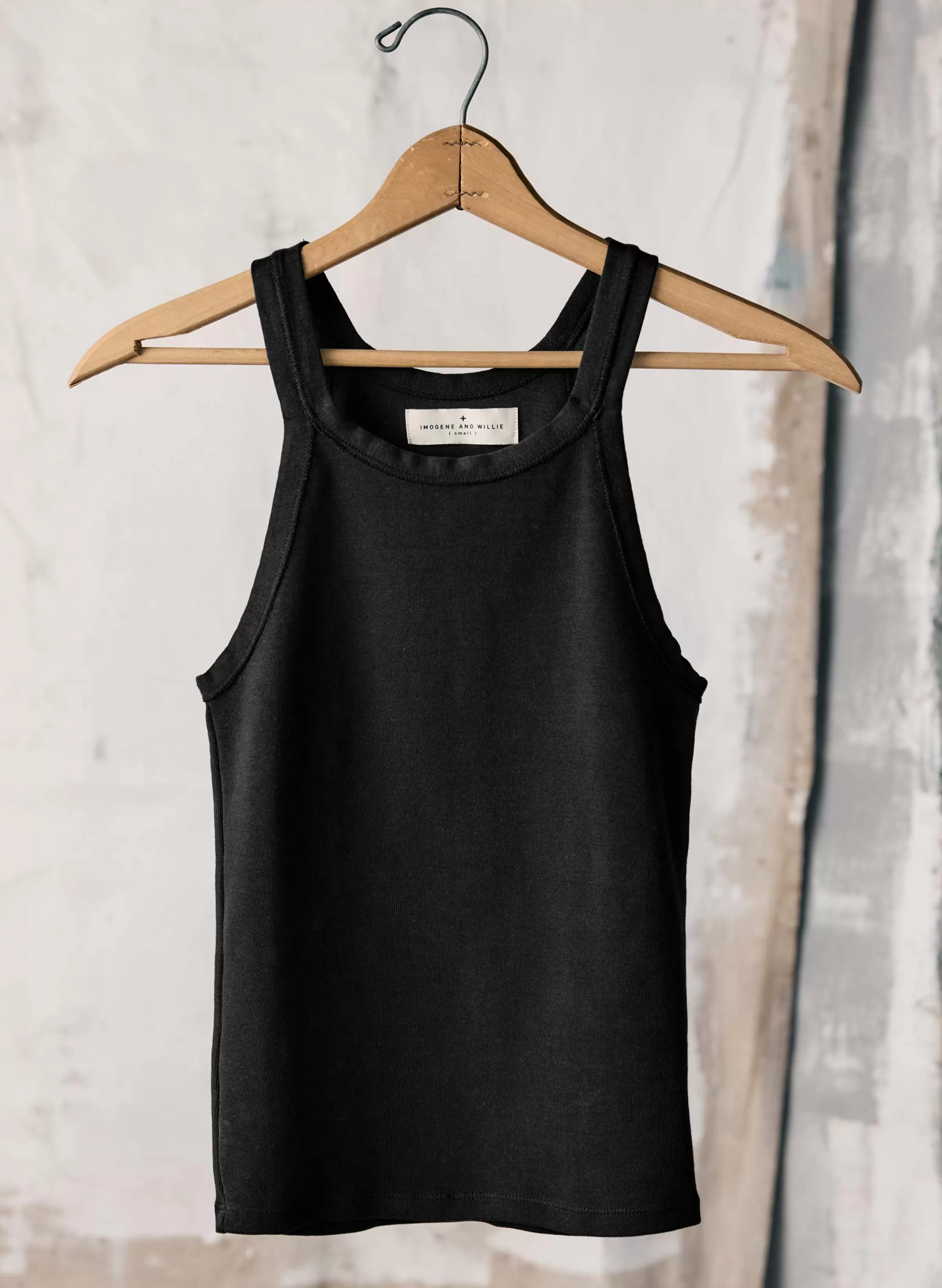 imogene + willie Faded Black Ribbed Racerback Tank Best