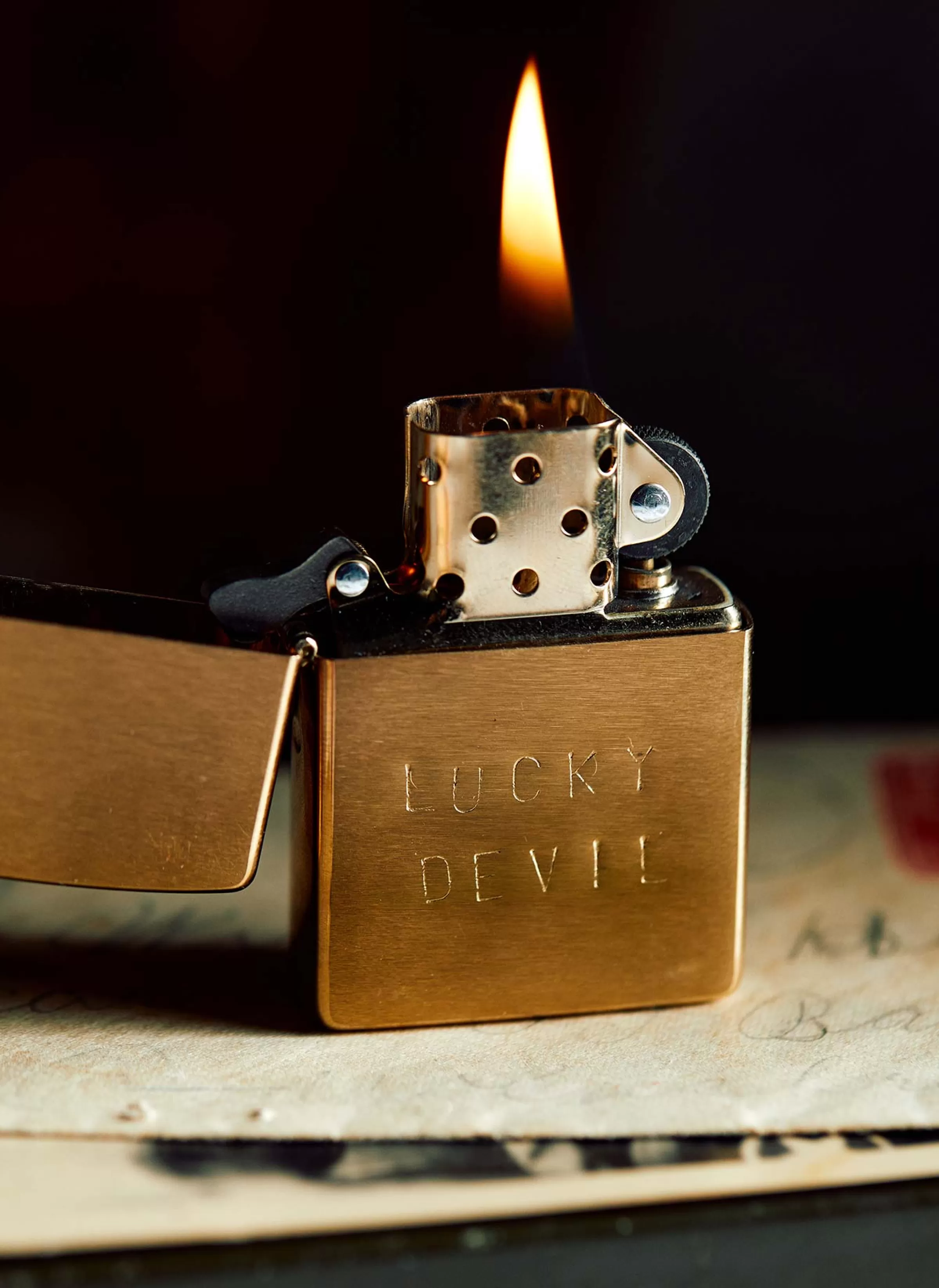 imogene + willie Hand Stamped "lucky Devil" Zippo Best