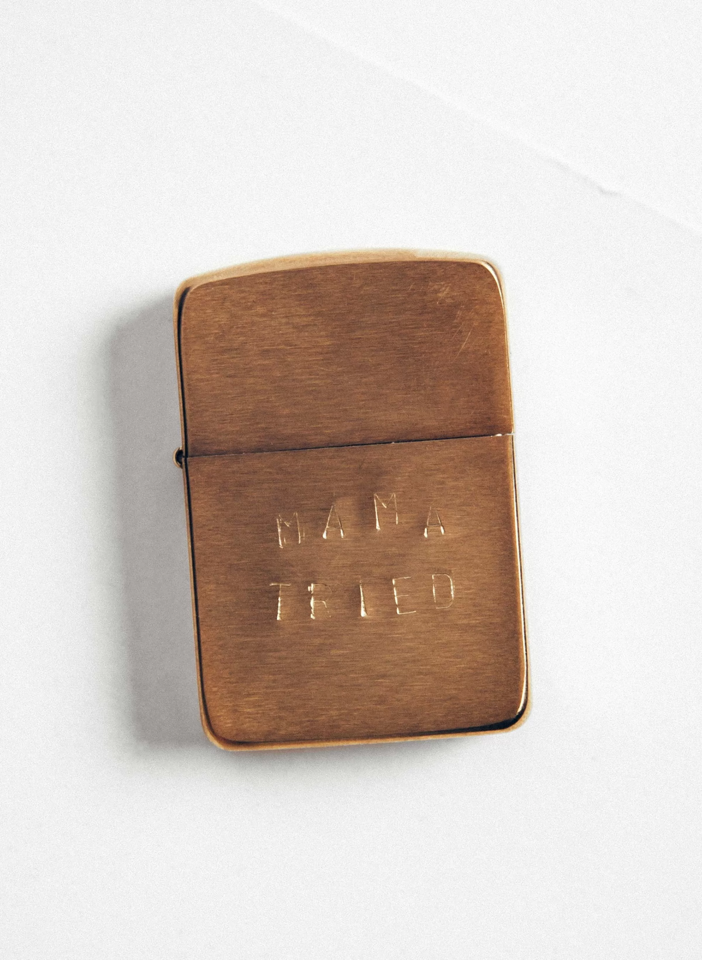 imogene + willie Hand Stamped "mama Tried" Zippo Hot