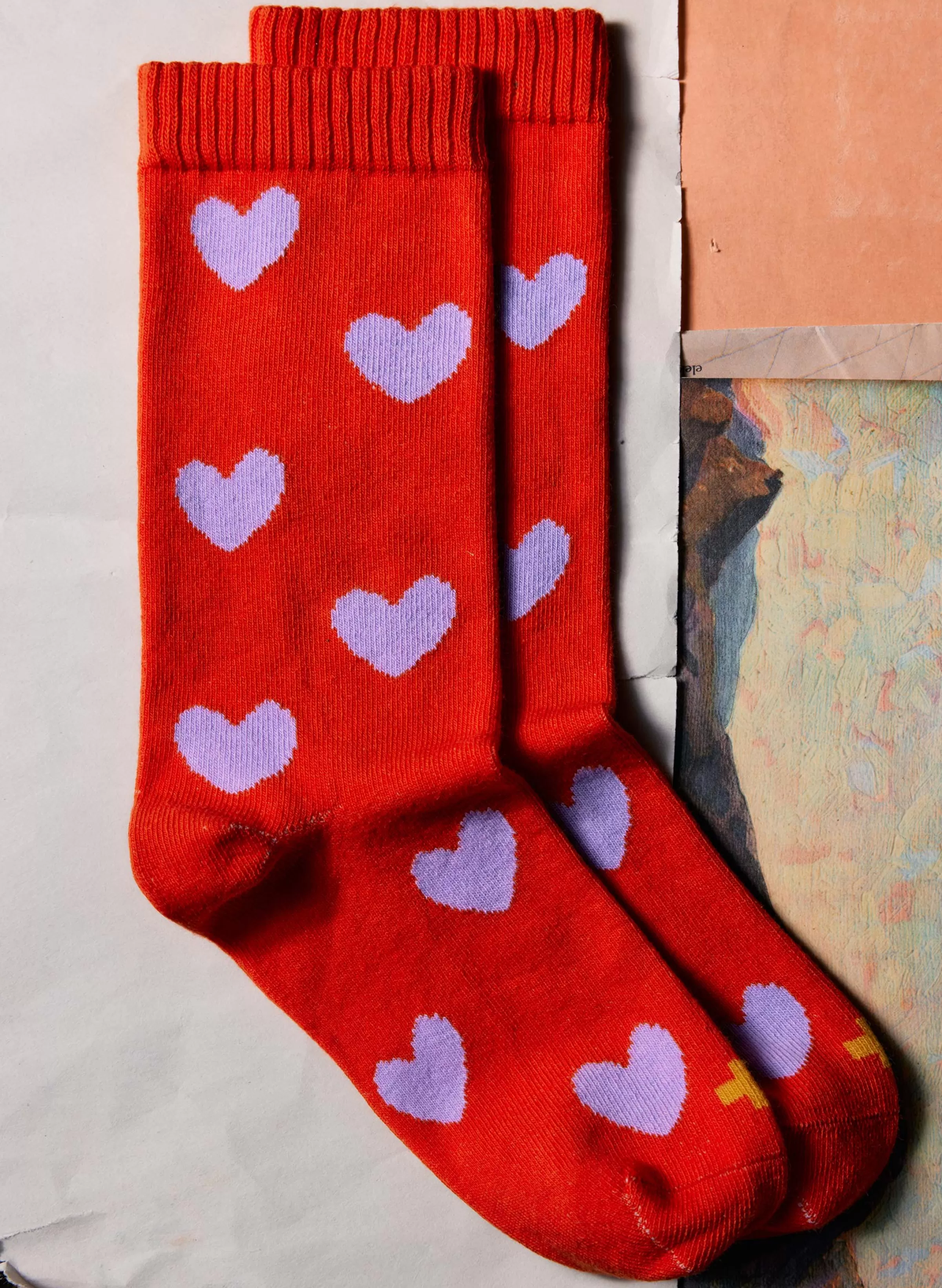 imogene + willie Heart Sock In Poppy Sale