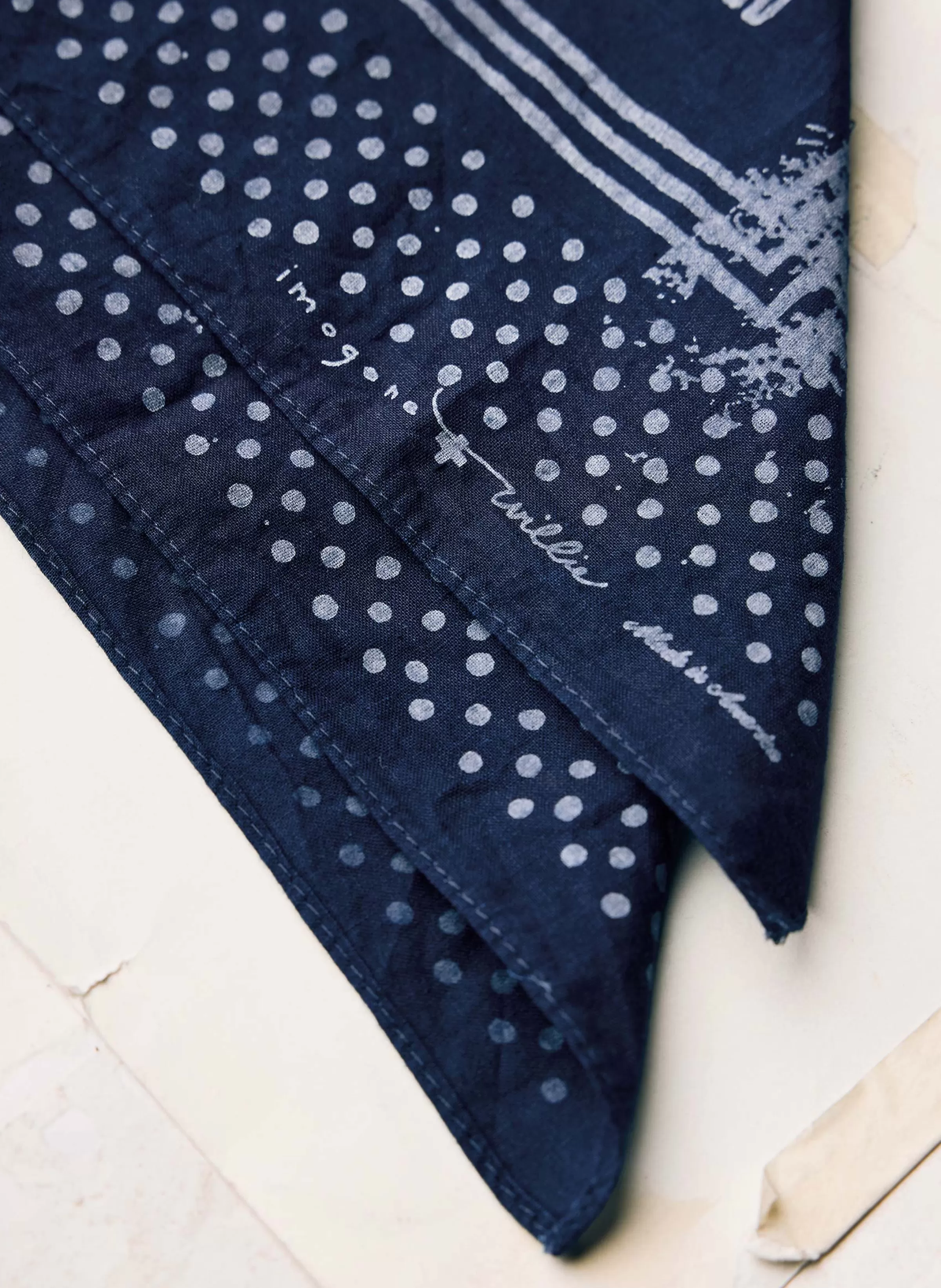 imogene + willie Indigo "good Luck" Bandana Clearance