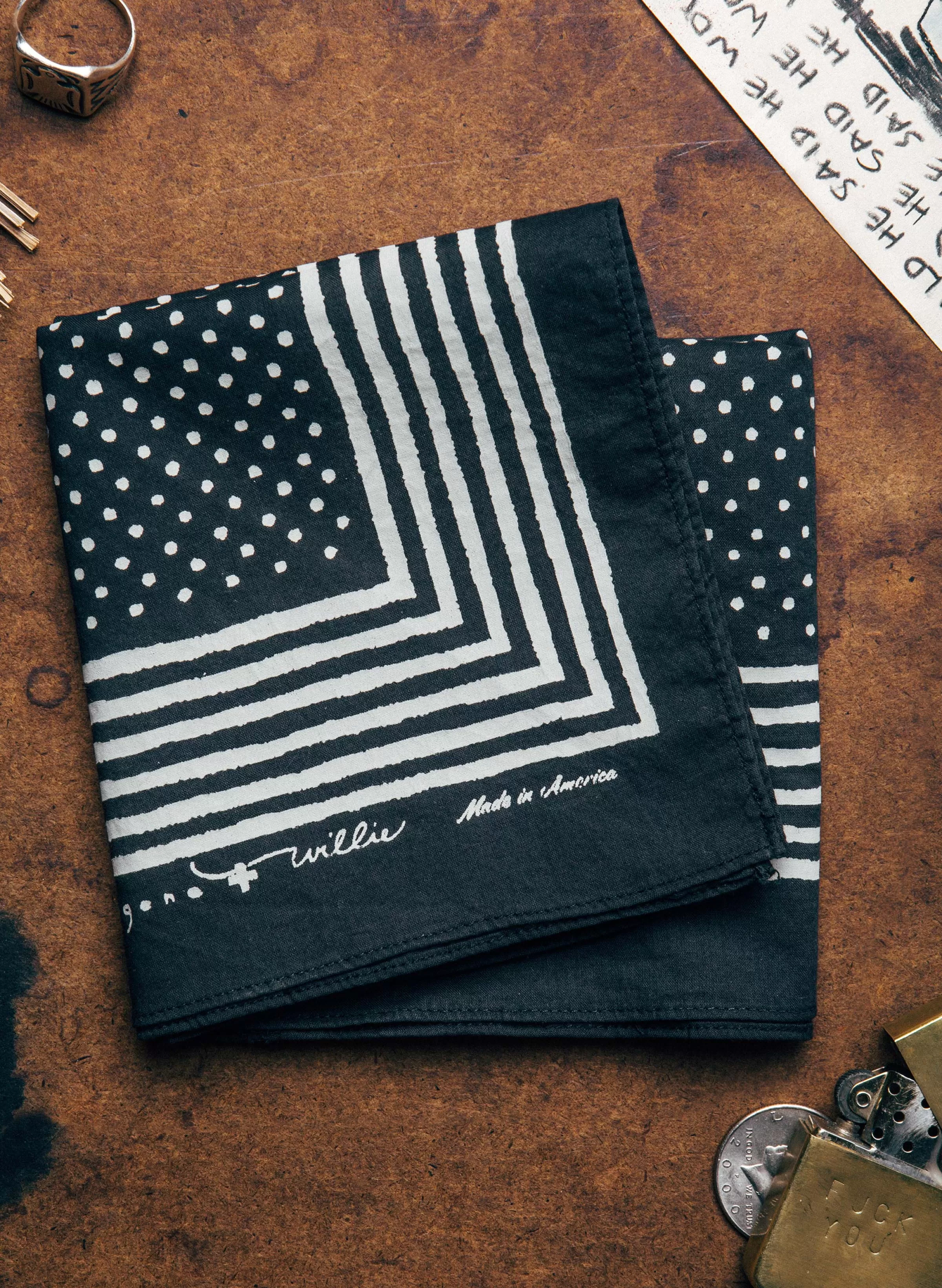 imogene + willie I+w Vintage Black Bandana V2 Sale