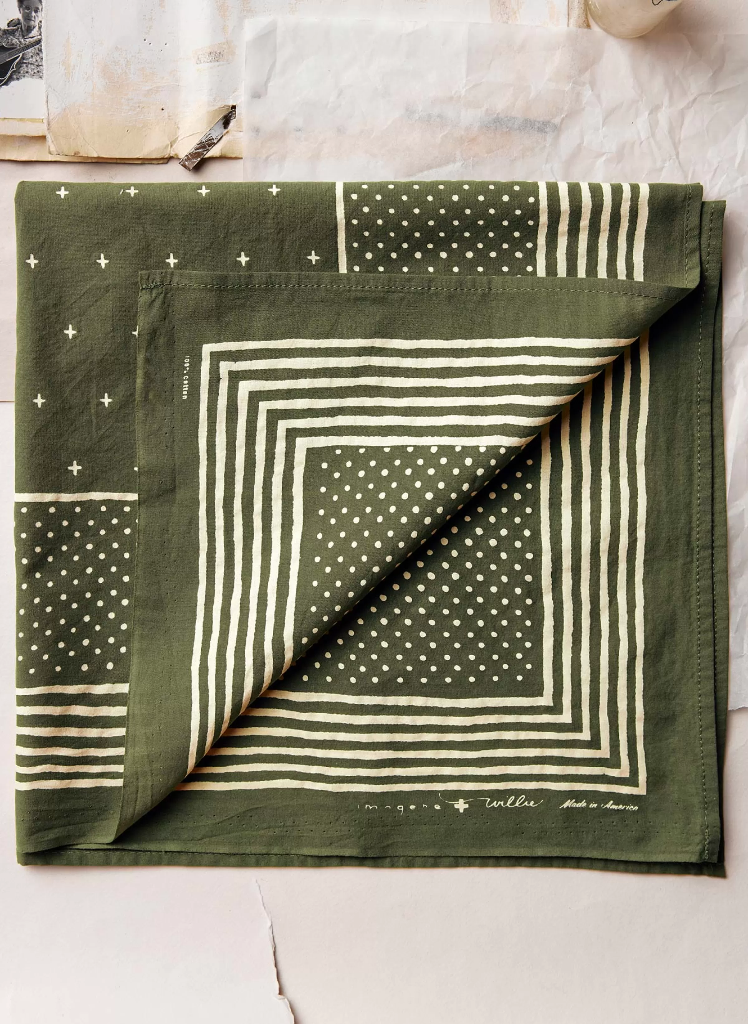 imogene + willie I+w Vintage Olive Bandana V2 Fashion