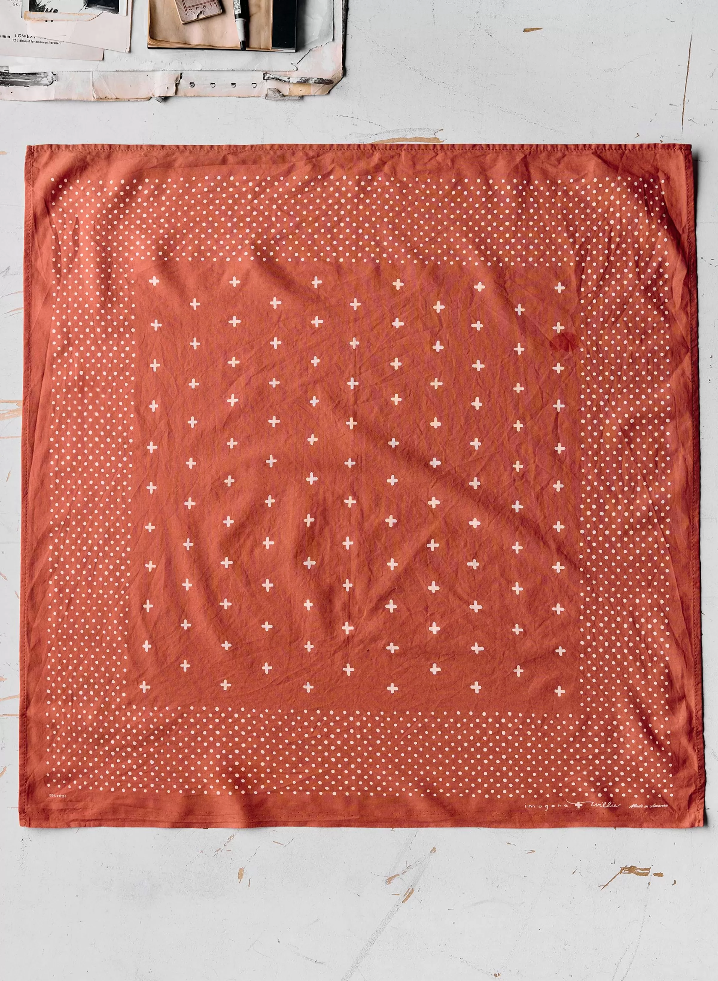 imogene + willie I+w Vintage Orange Bandana Clearance