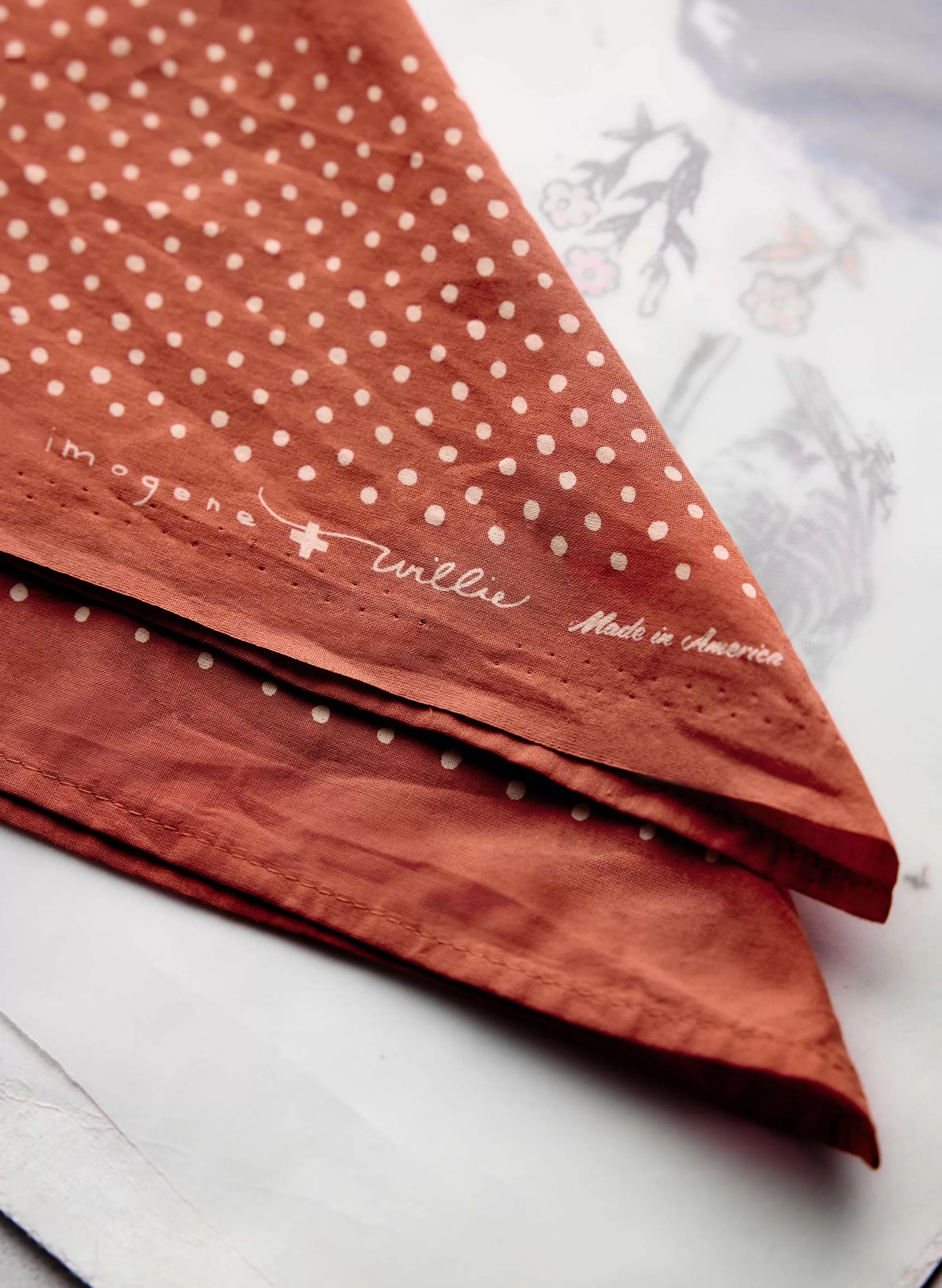 imogene + willie I+w Vintage Orange Bandana Clearance