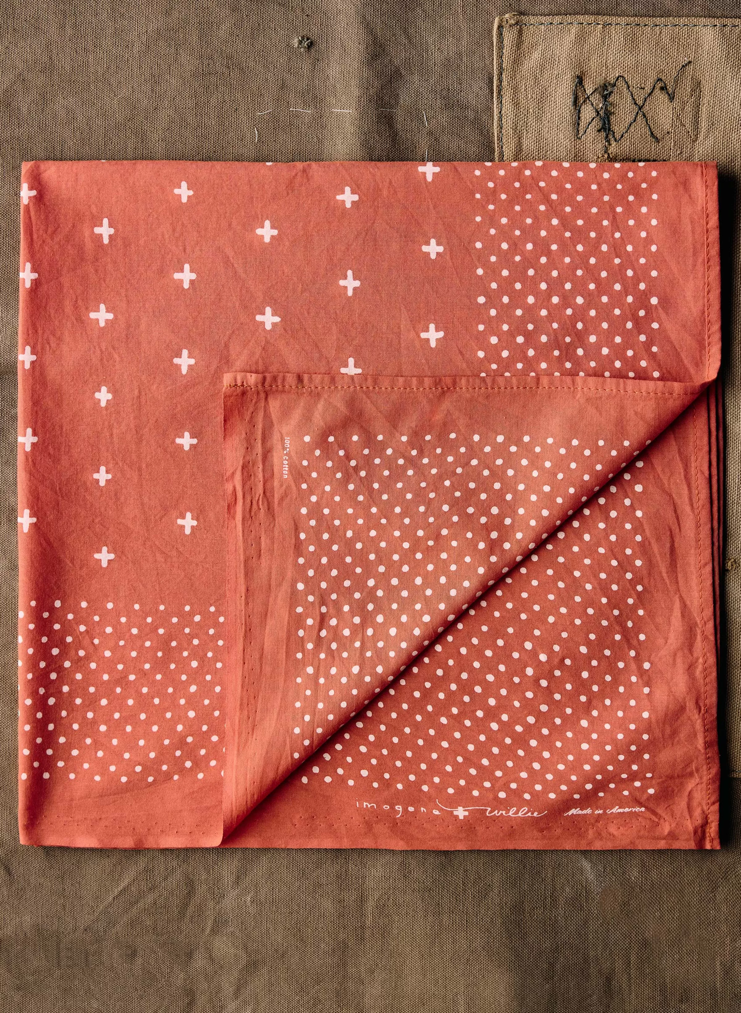 imogene + willie I+w Vintage Orange Bandana Clearance