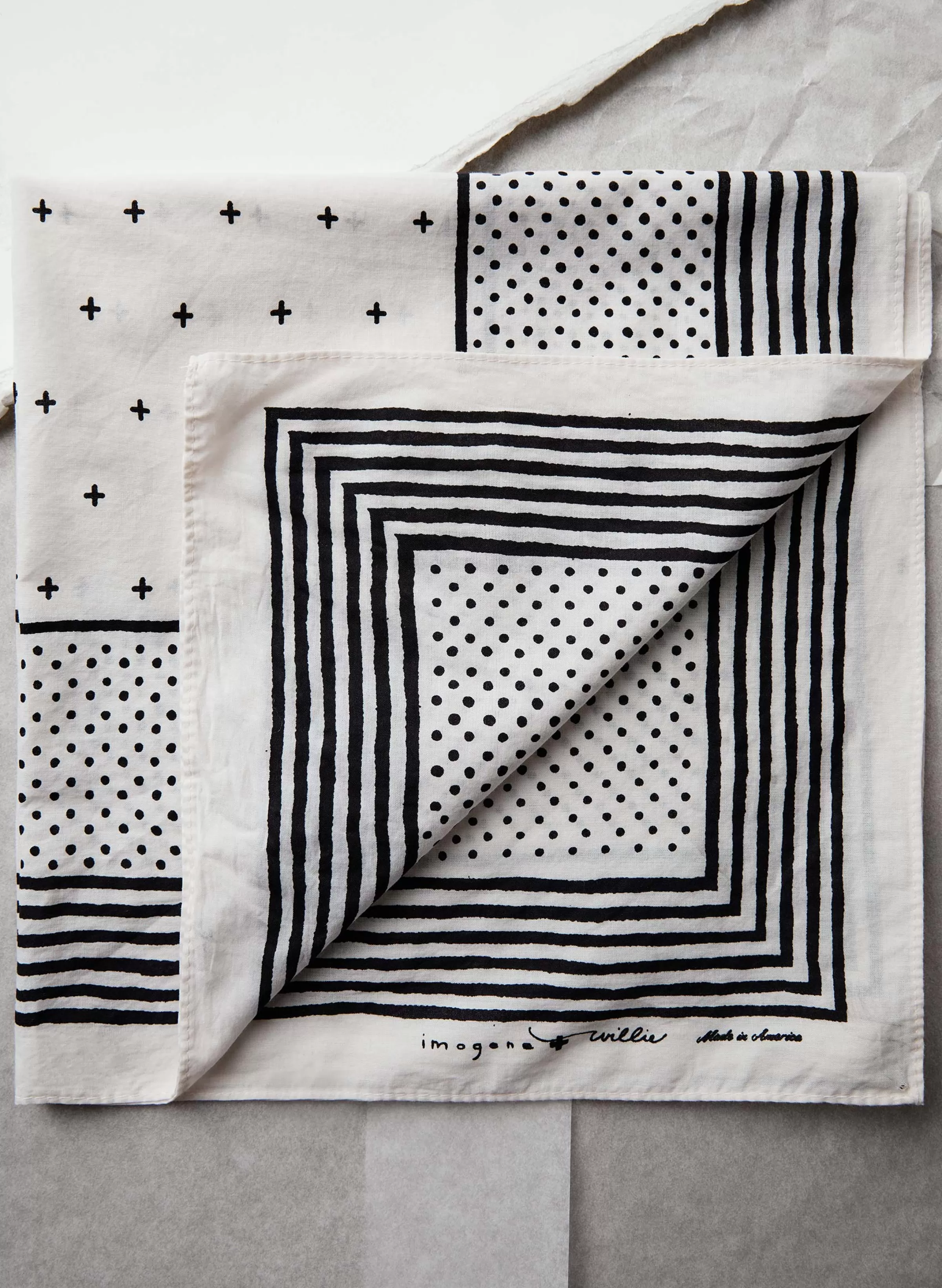 imogene + willie I+w Vintage White Bandana V2 Store
