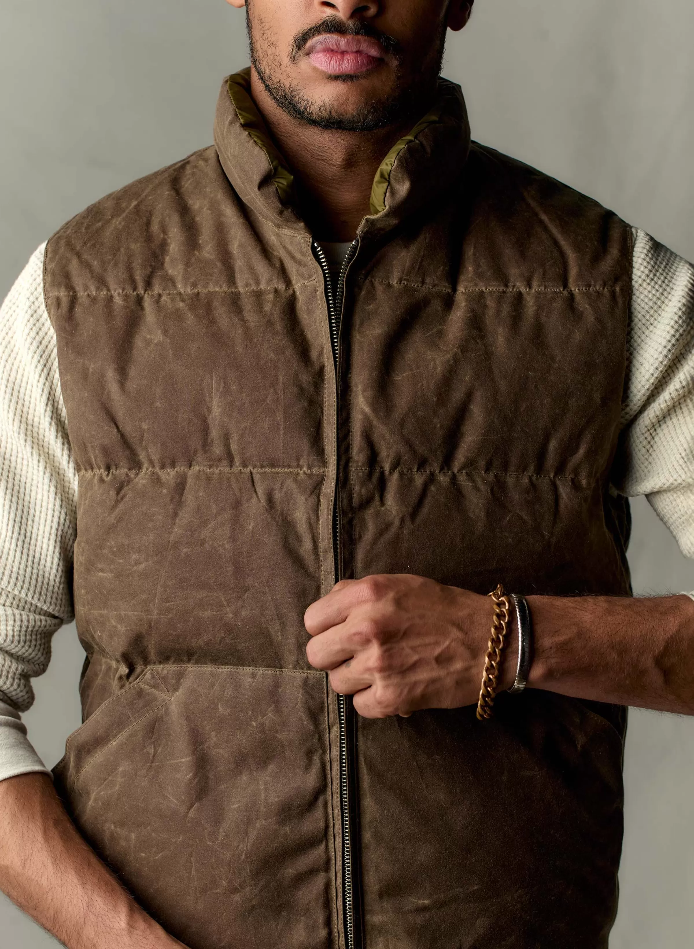 imogene + willie I+w X Crescent Down Works Waxed Canvas Vest New