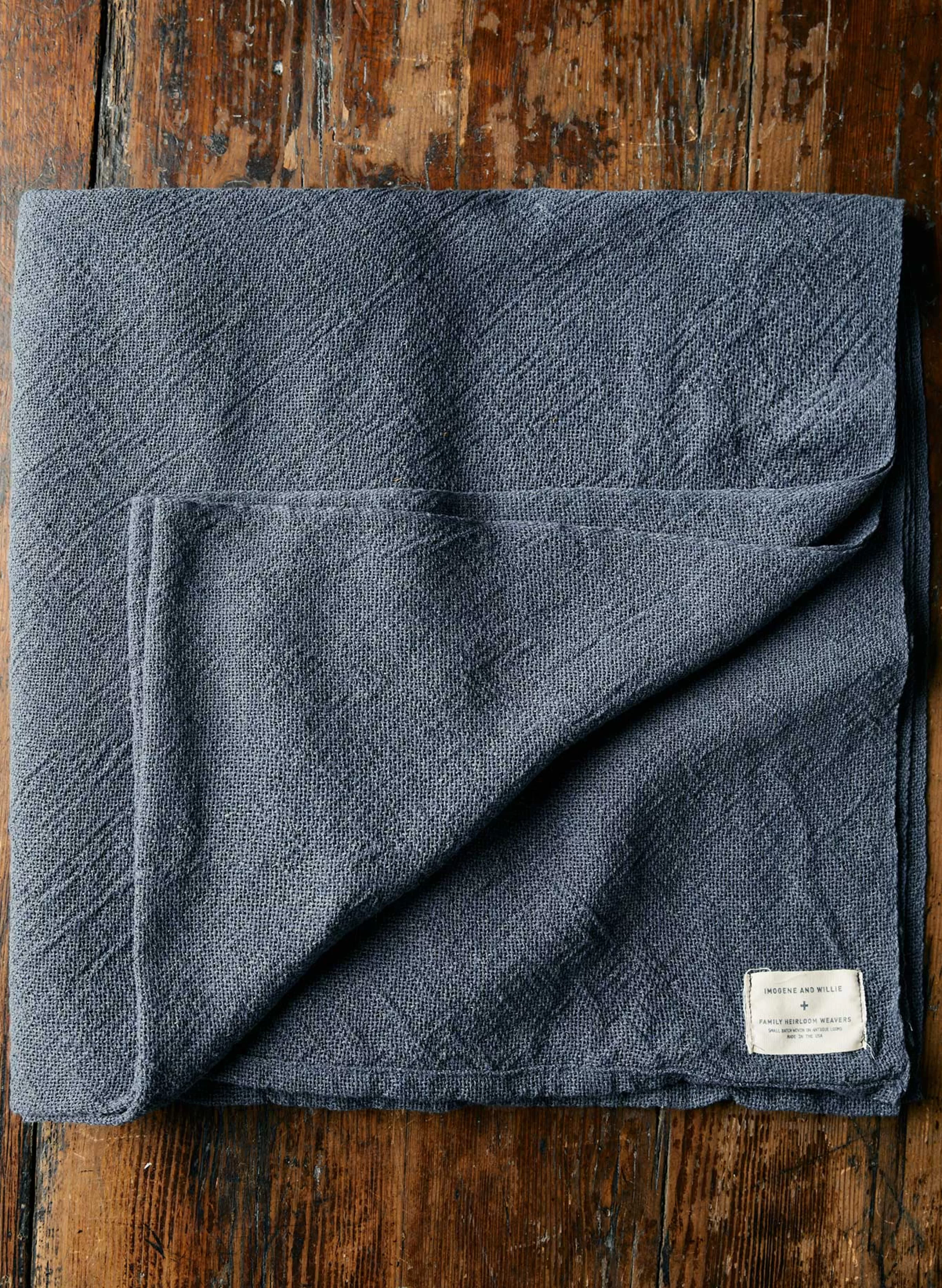 imogene + willie I+w X Family Heirloom Weavers Cotton Throw In Indigo Hot