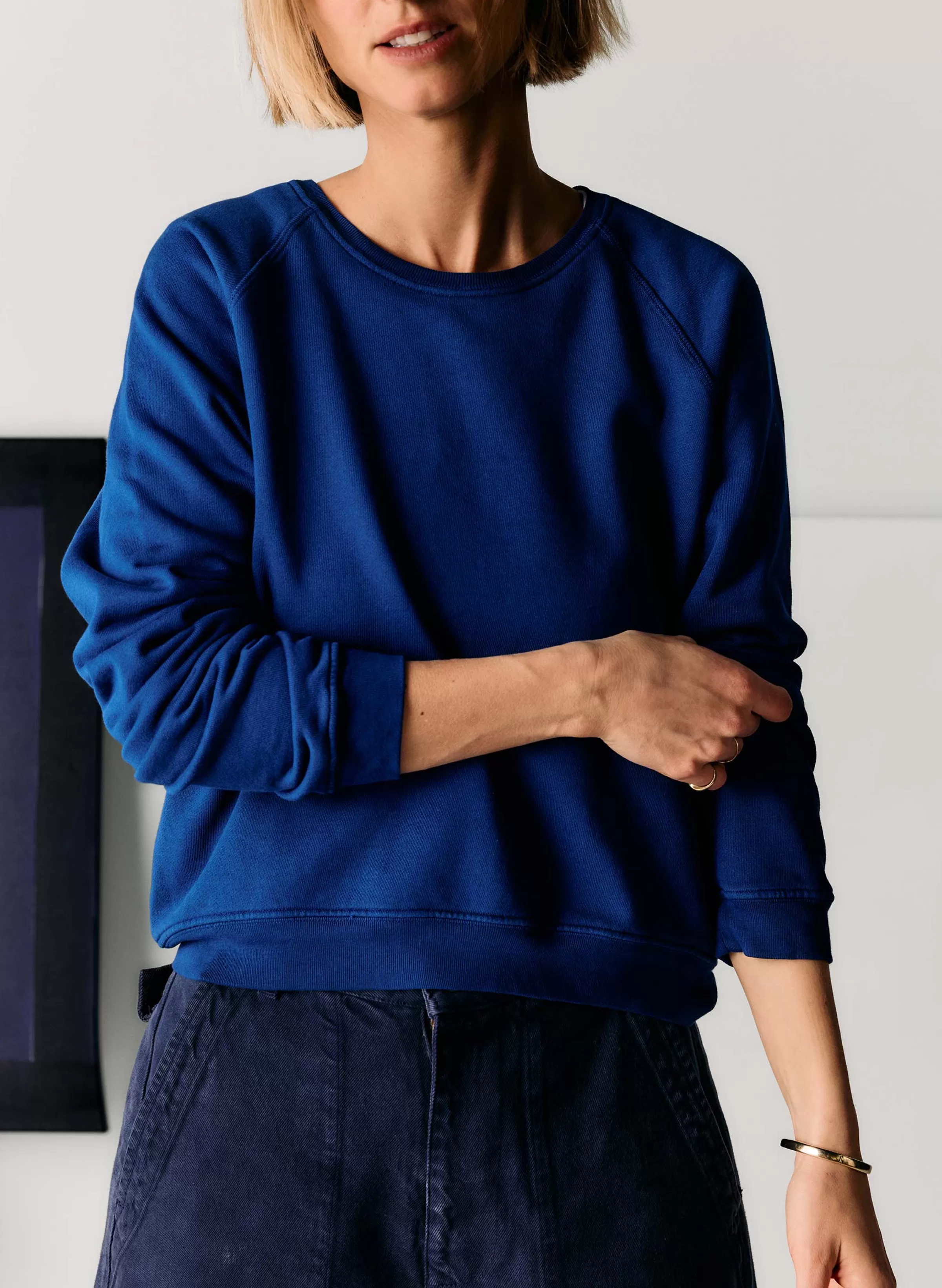 imogene + willie Lana Raglan Sweatshirt In Klein Blue Online