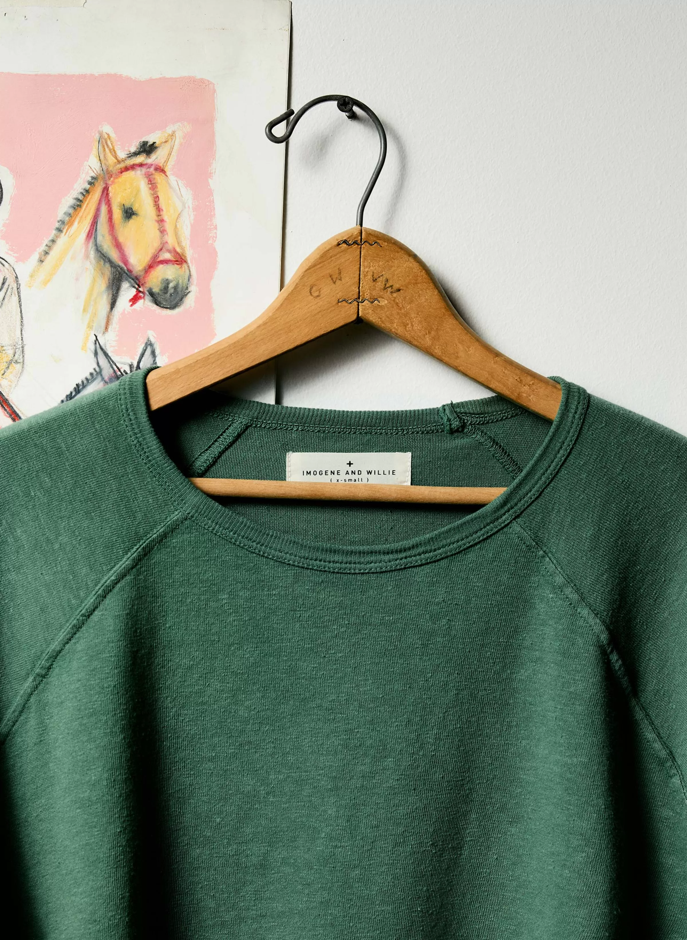 imogene + willie Long Sleeve Raglan In Spruce Store