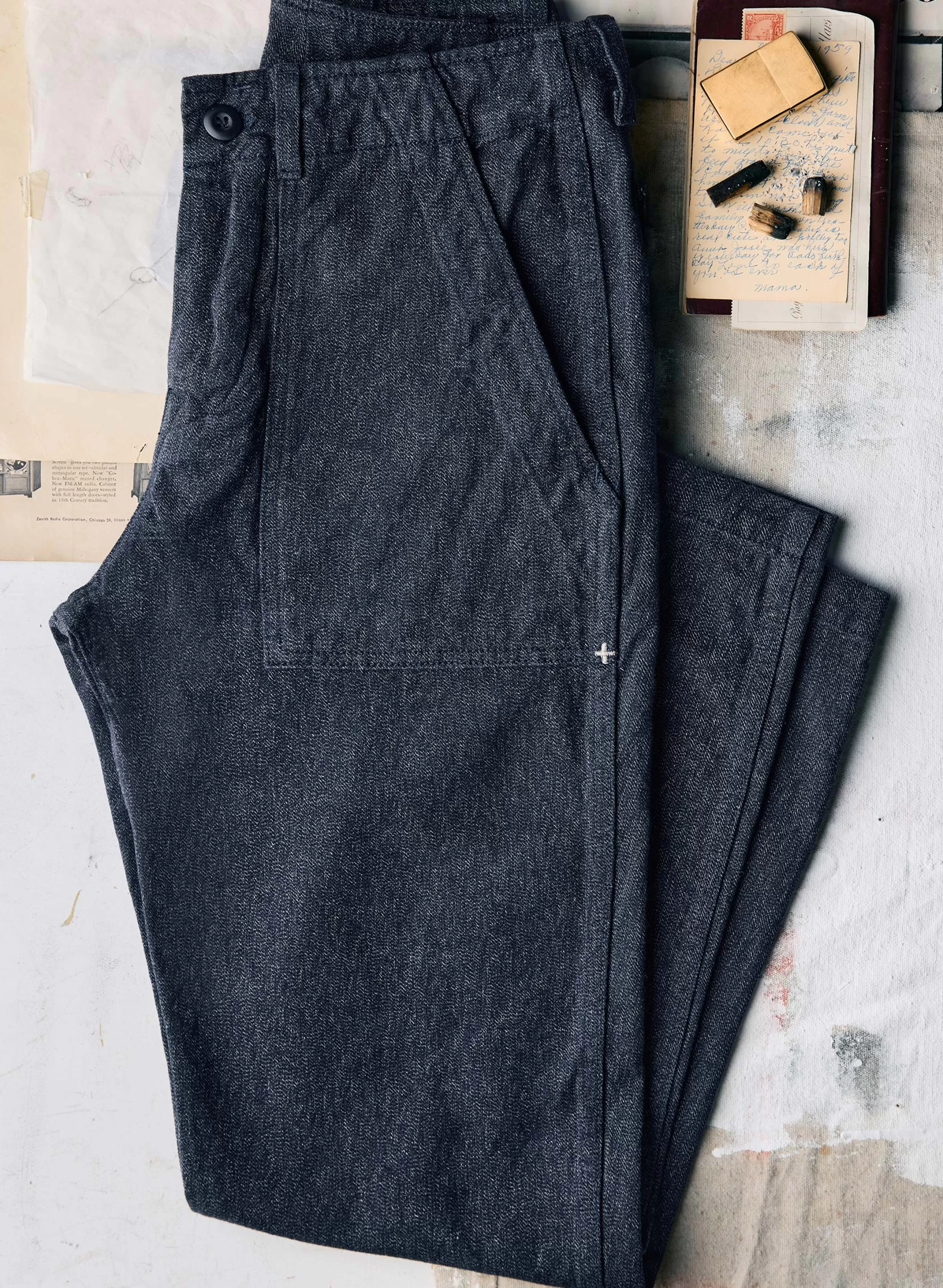 imogene + willie Oliver Military Trouser In Jaspe Twill Clearance