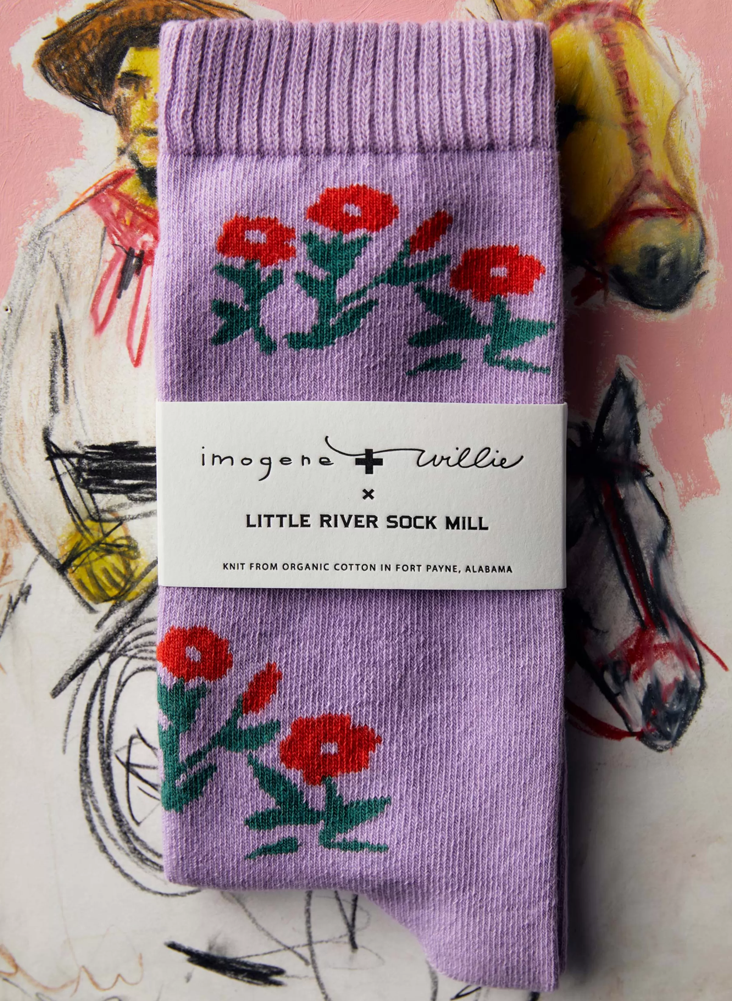 imogene + willie Rosebud Sock In Lavender Shop