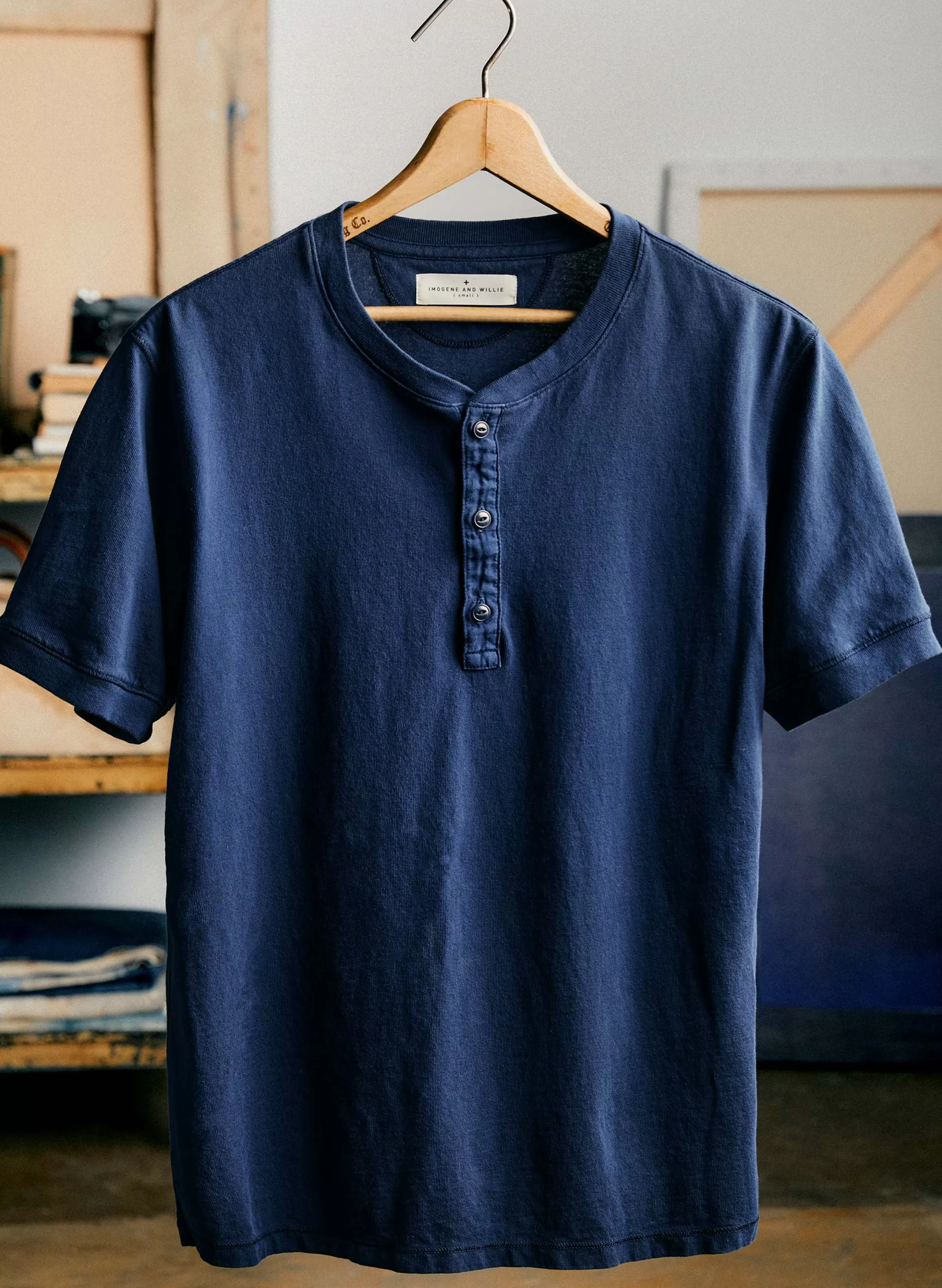 imogene + willie S/s Henley In Navy Shop