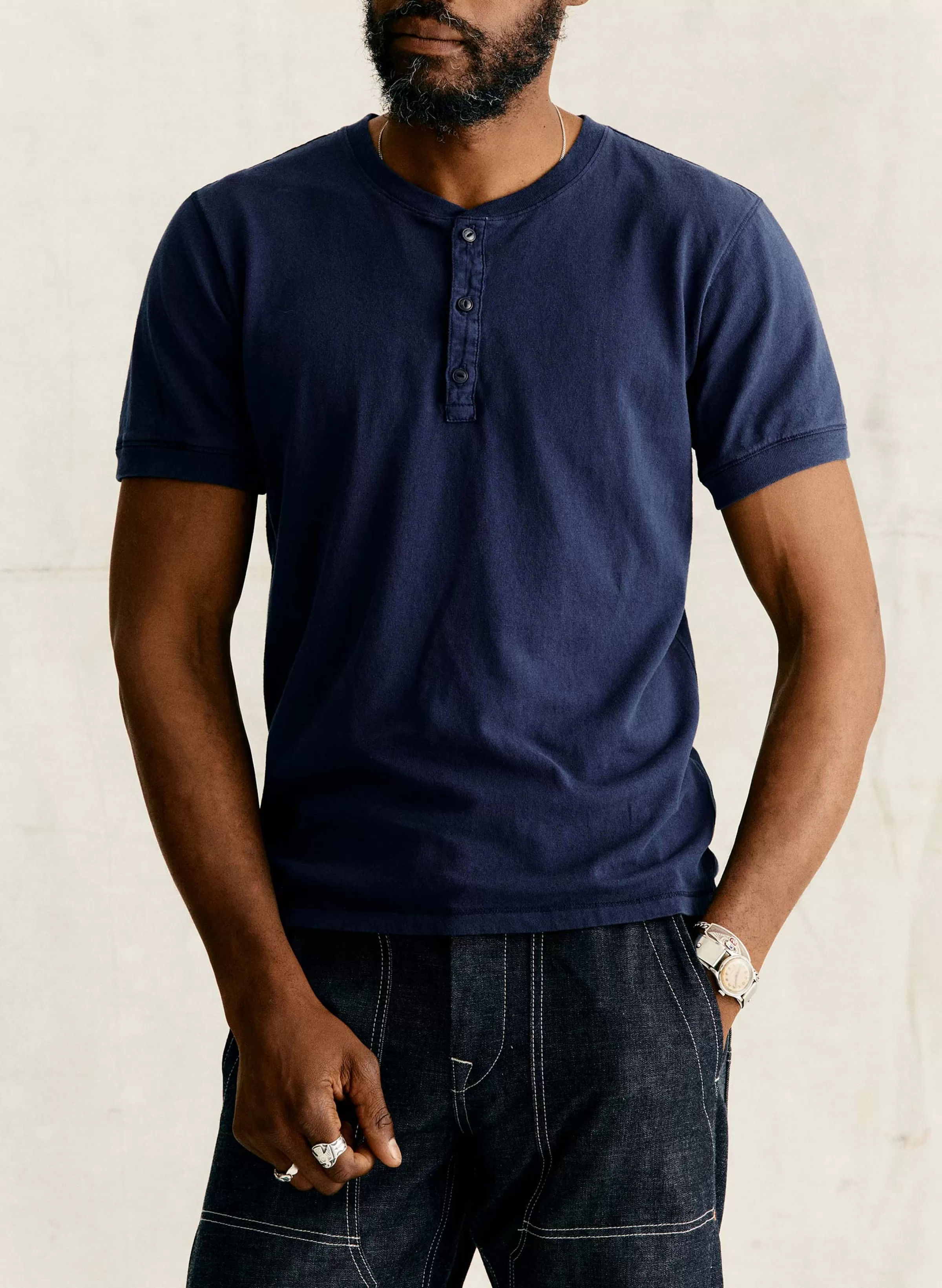 imogene + willie S/s Henley In Navy Shop