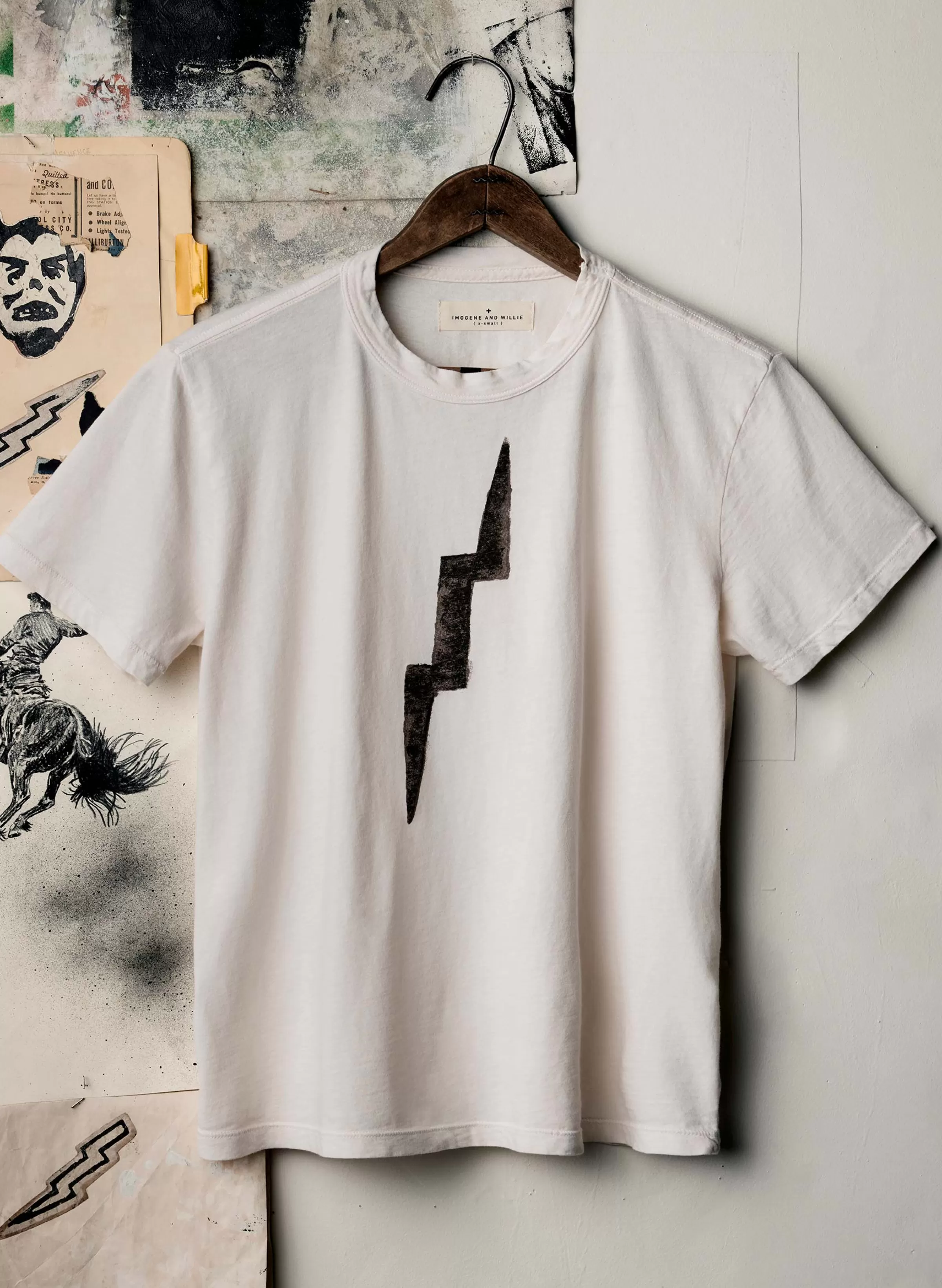 imogene + willie The "bolt" Tee In Vintage White Best