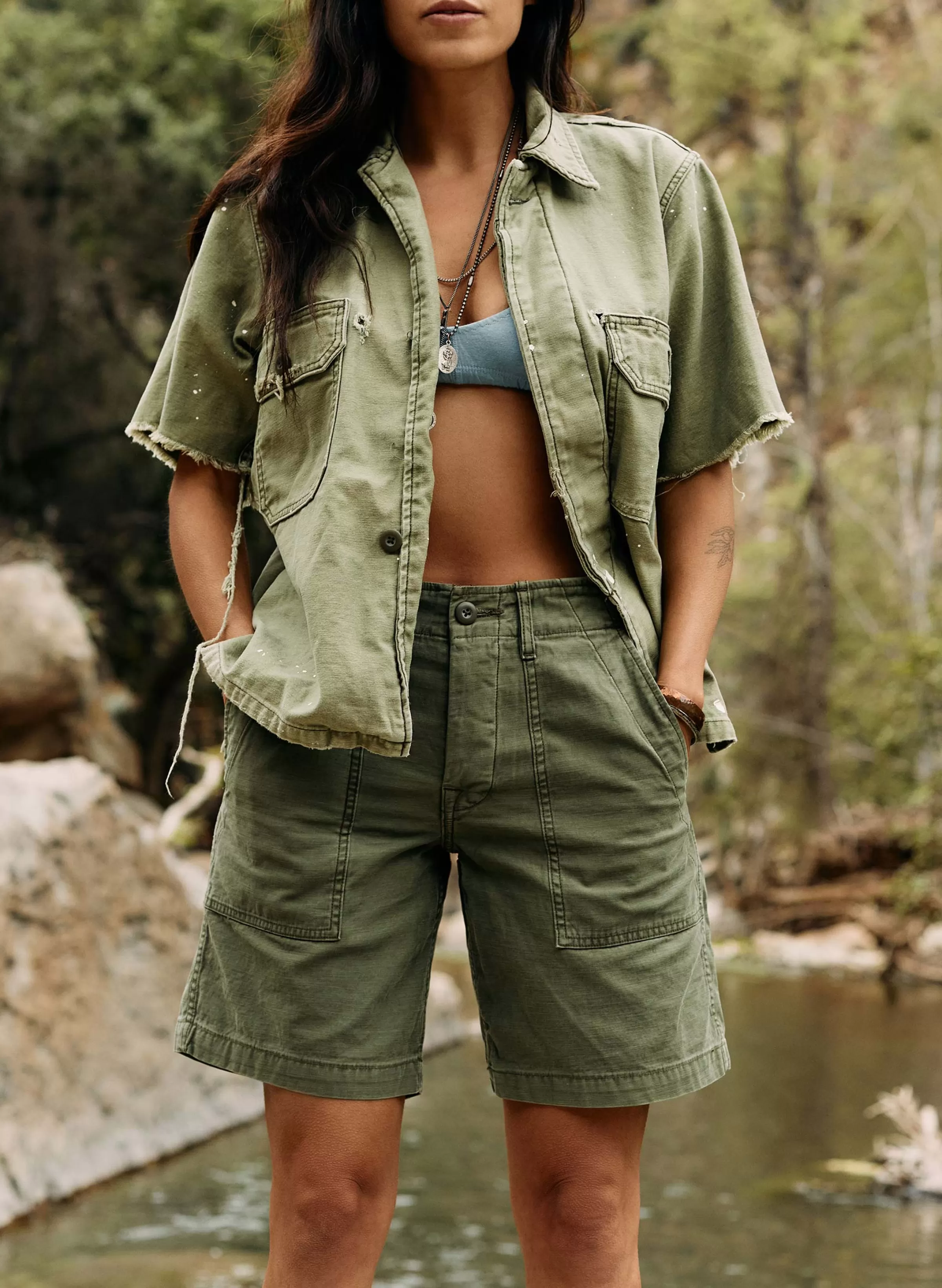 imogene + willie The Camp Short In Olive Hot