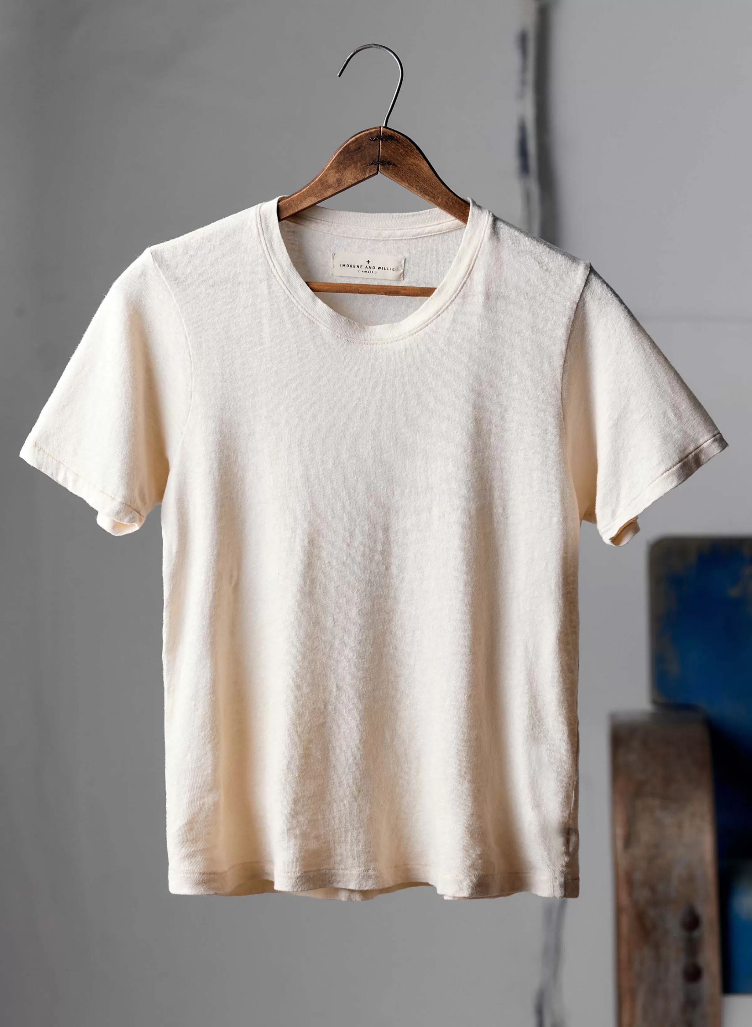imogene + willie The Cotton Hemp Tee In Vintage White Sale