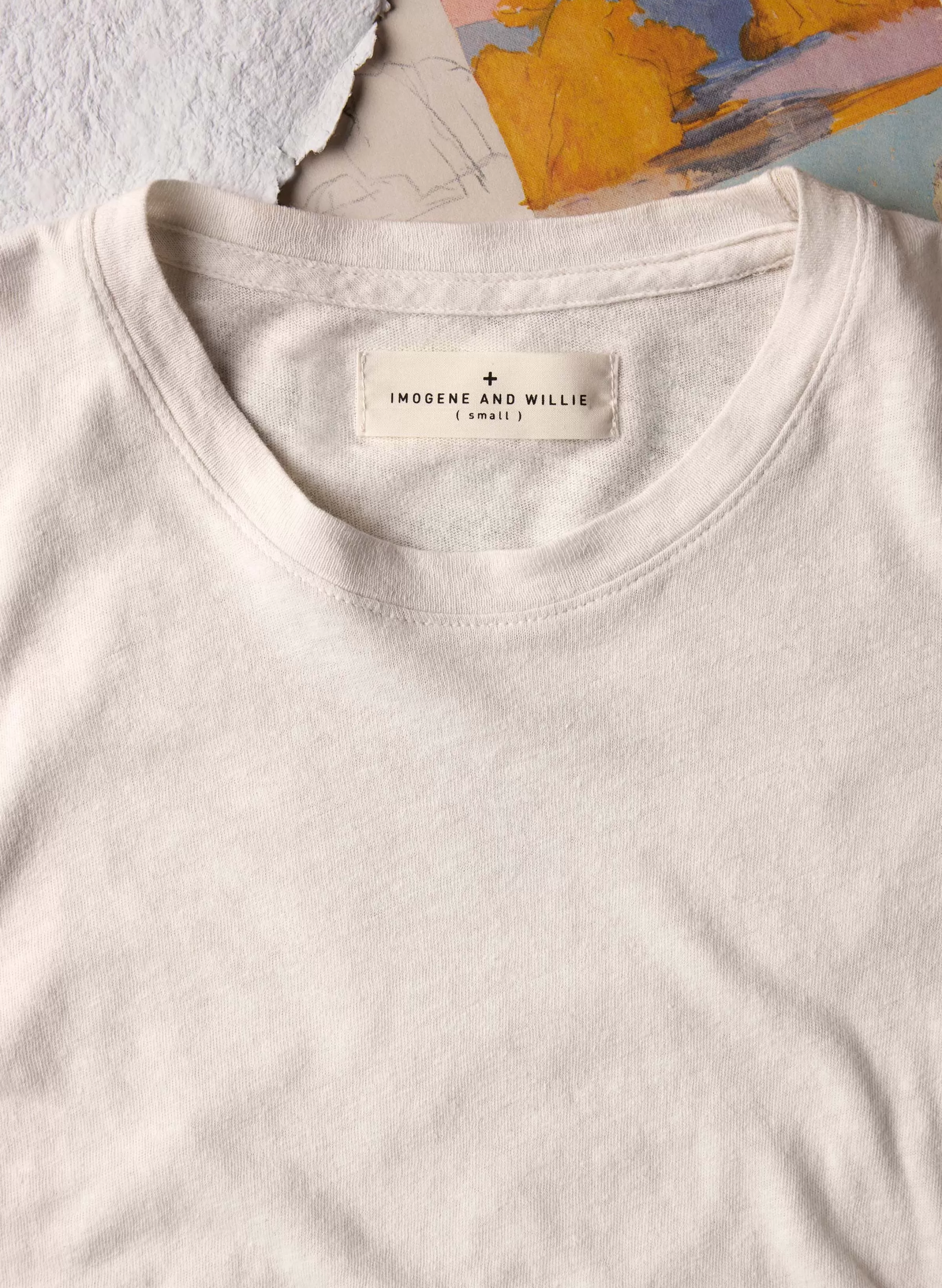 imogene + willie The Cotton Hemp Tee In Vintage White Sale