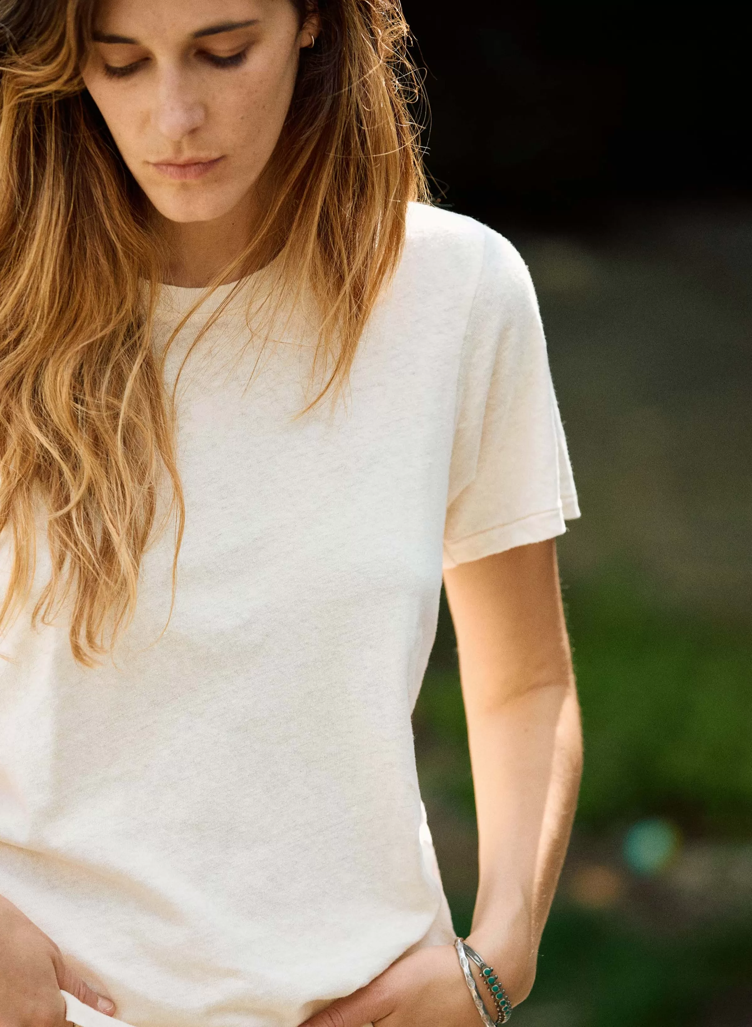 imogene + willie The Cotton Hemp Tee In Vintage White Sale