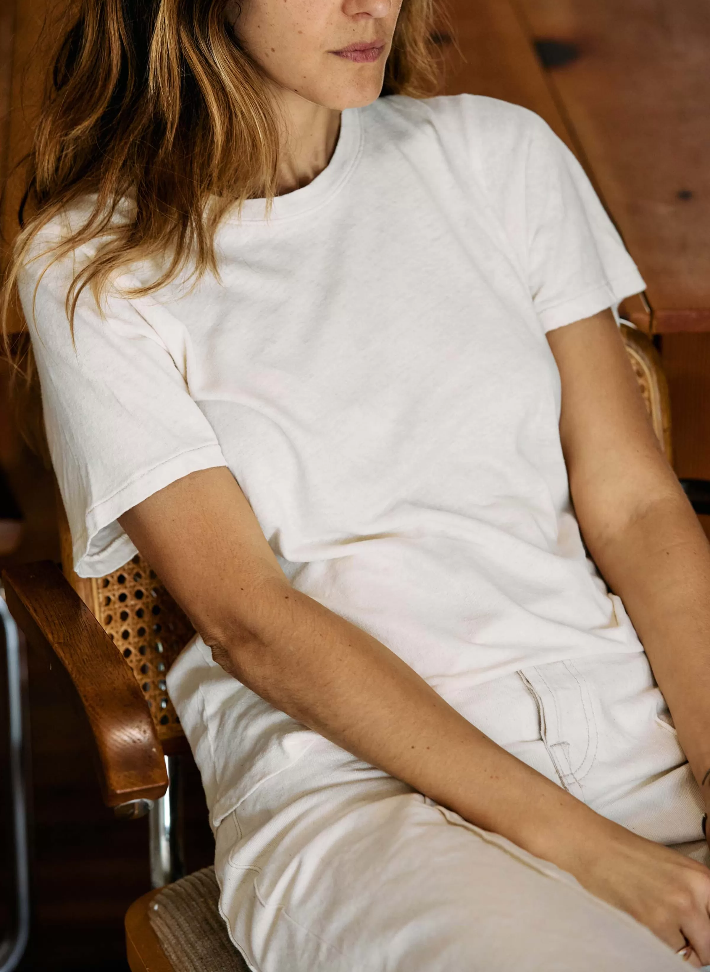 imogene + willie The Cotton Hemp Tee In Vintage White Sale