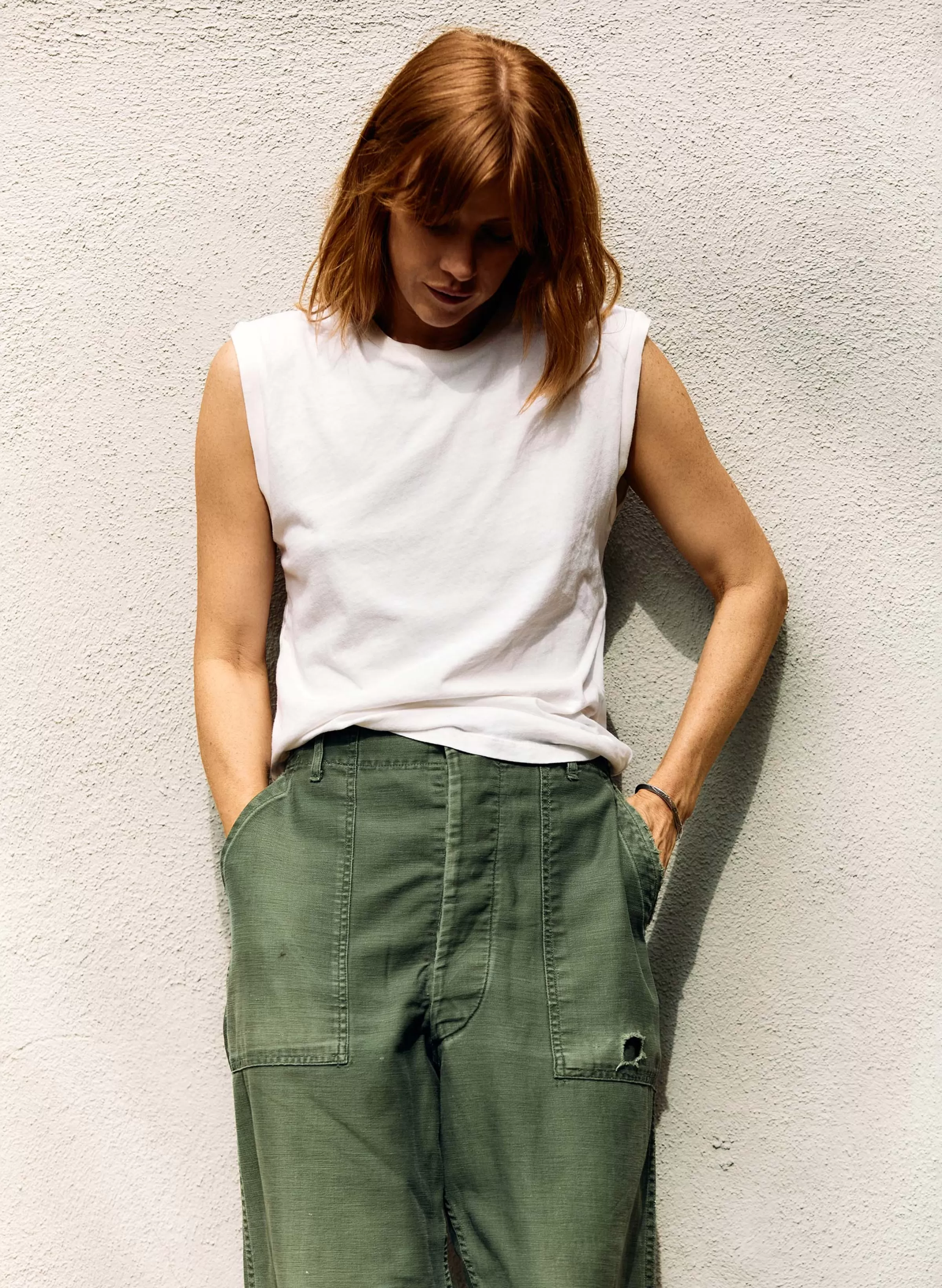 imogene + willie The Cotton Muscle Tee In Vintage White Online