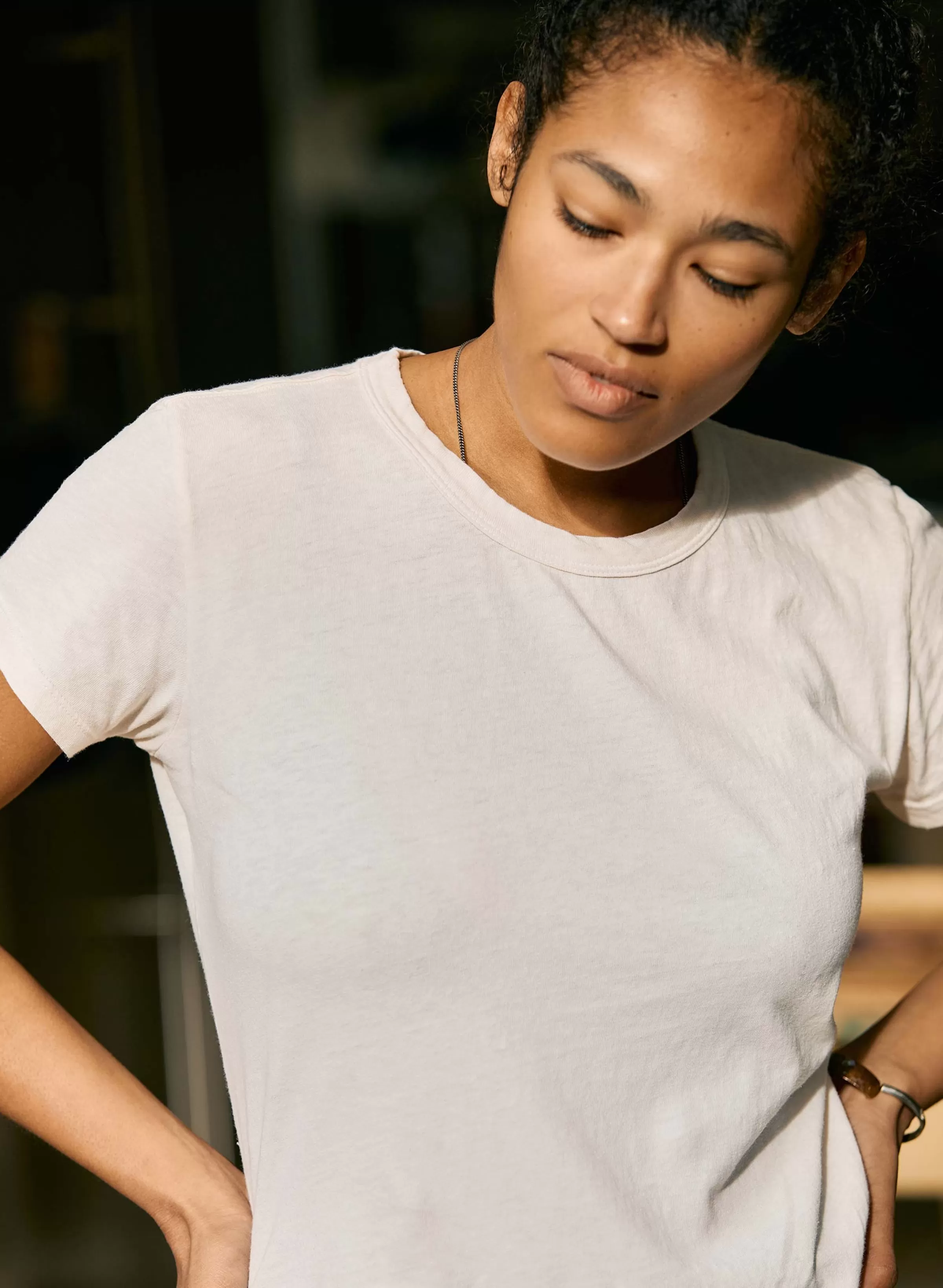 imogene + willie The Drop Tee In Vintage White Cheap