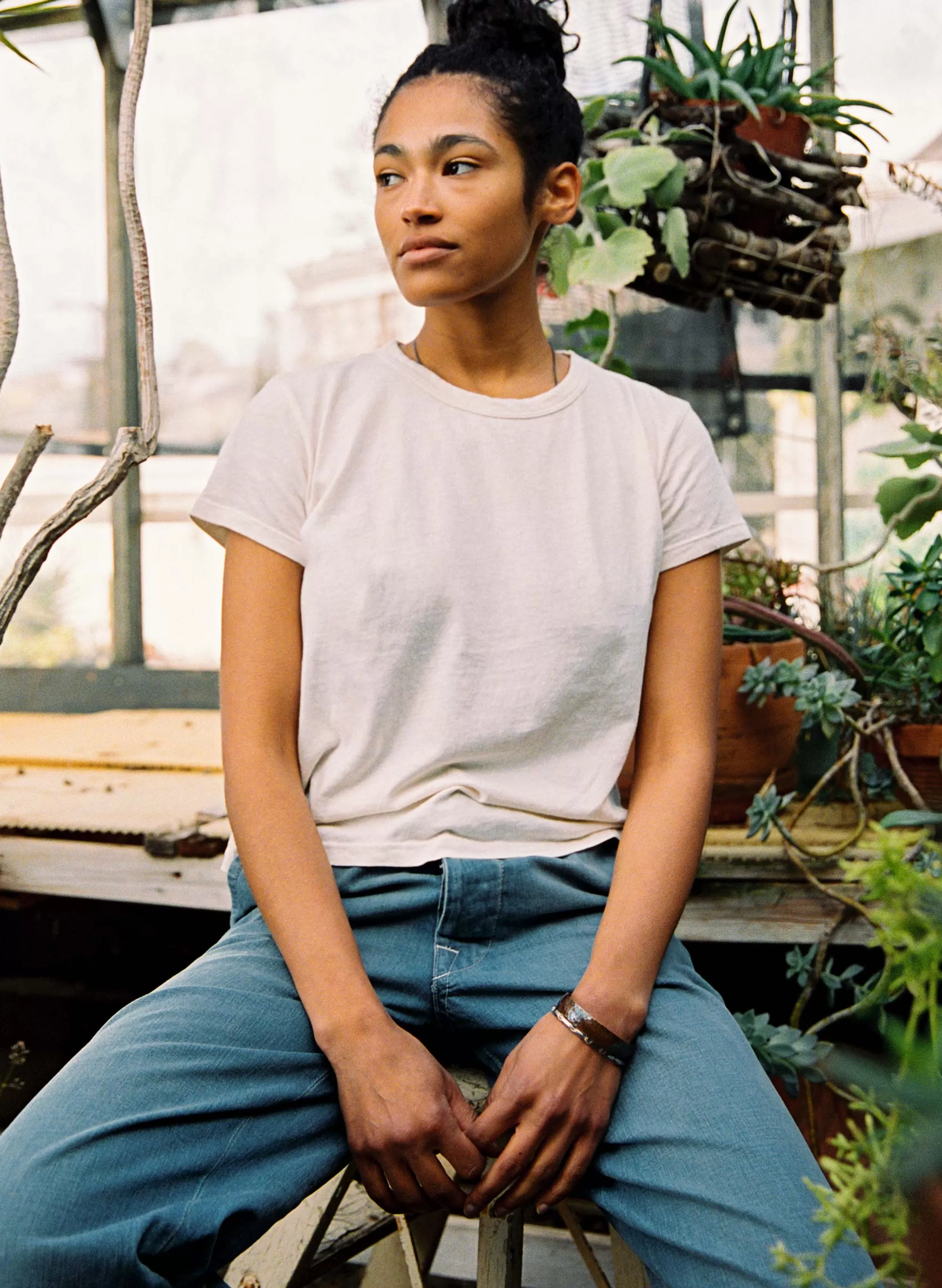 imogene + willie The Drop Tee In Vintage White Cheap