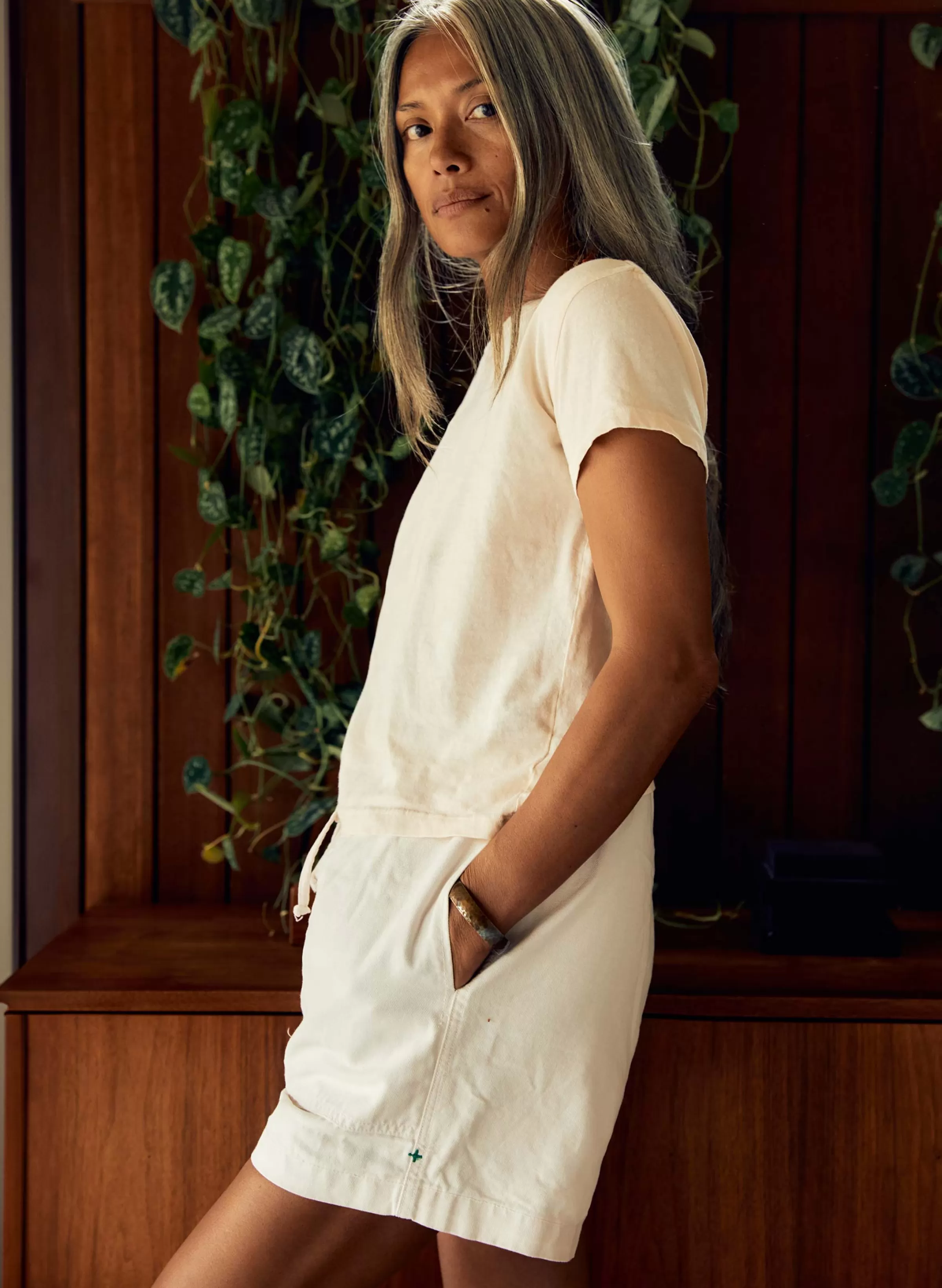 imogene + willie The Drop Tee In Vintage White Cheap
