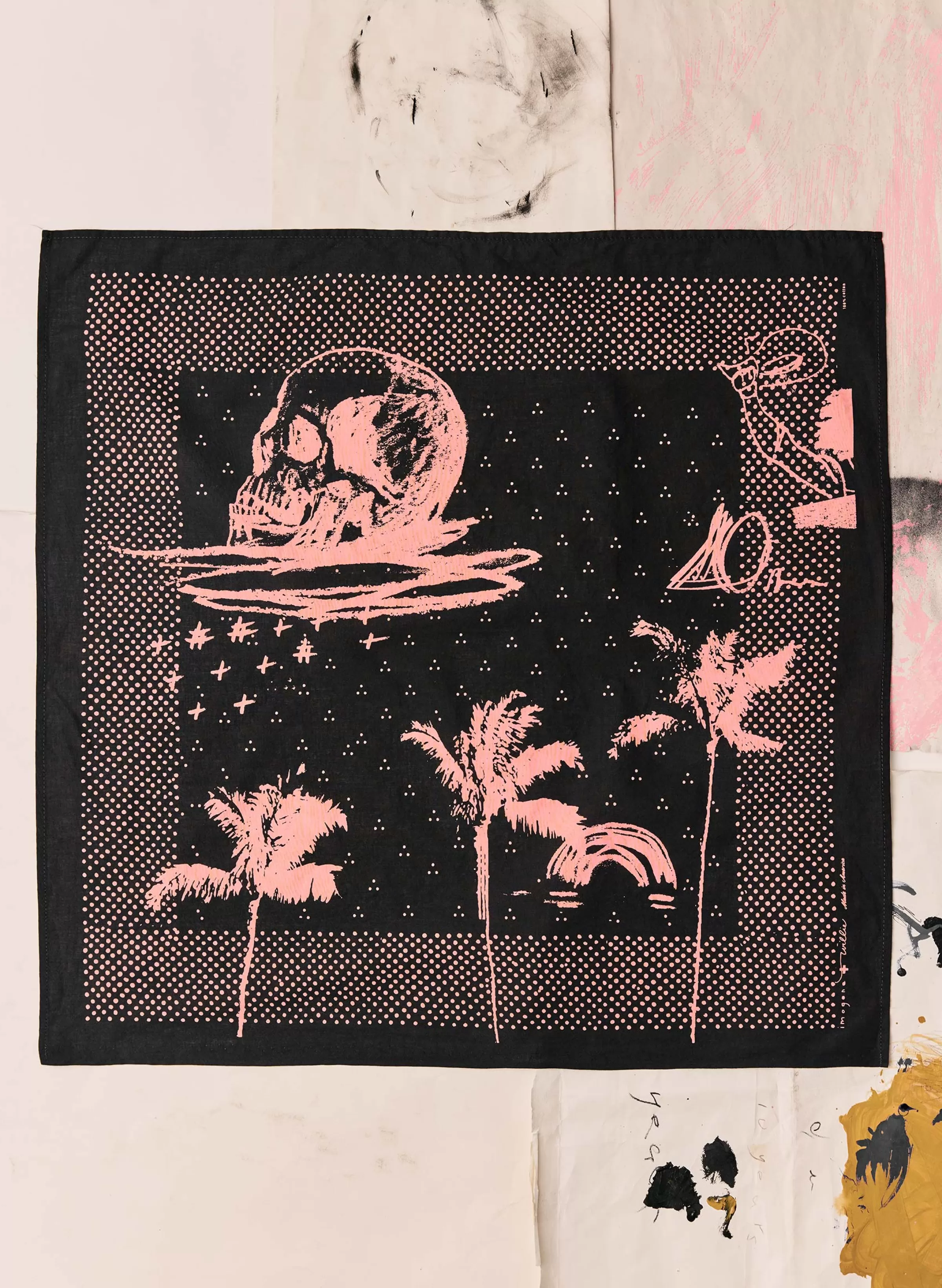 imogene + willie The "endless Road" Bandana In Black Cheap