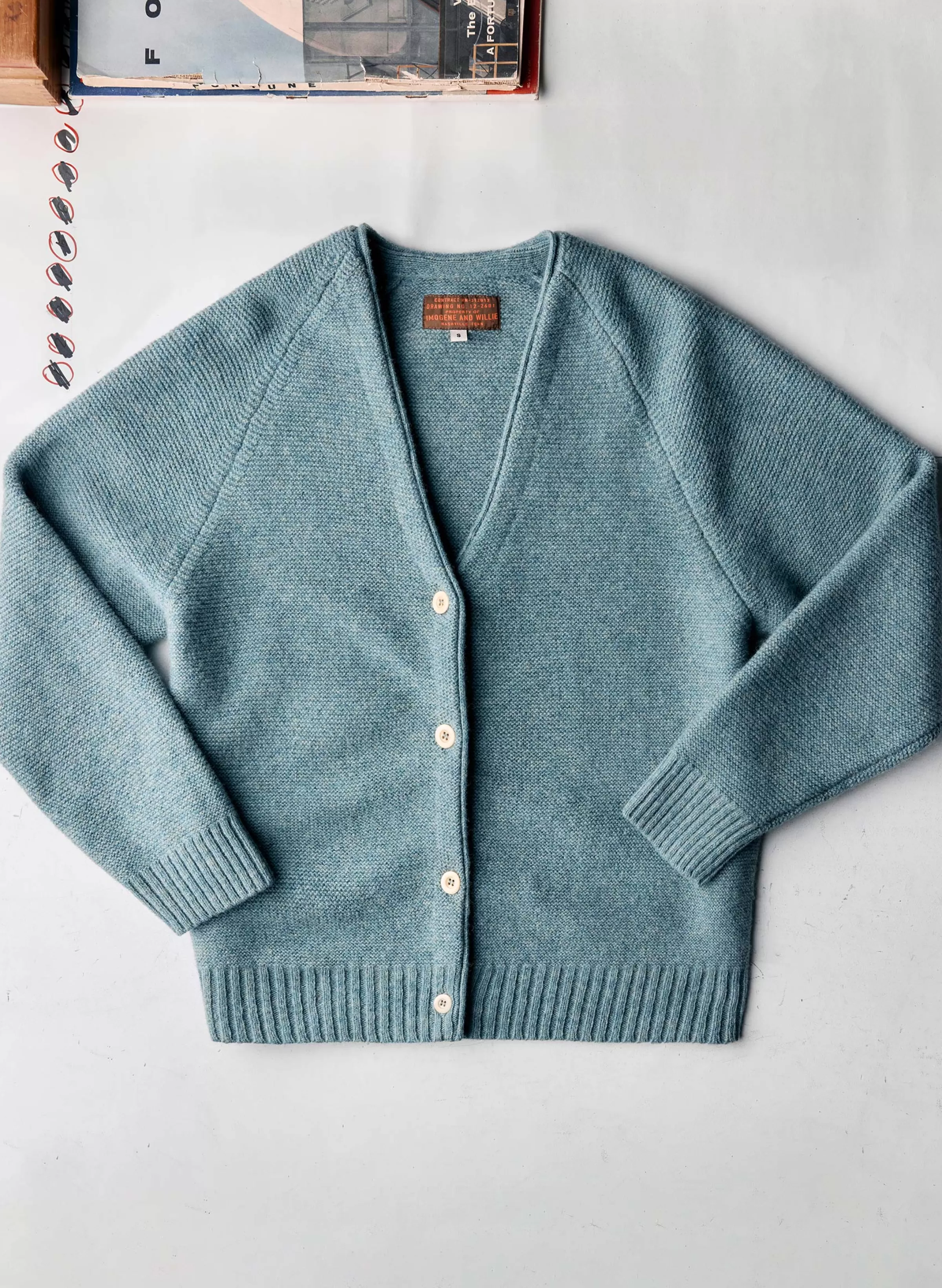 imogene + willie The Evie Knit Cardigan In Powder Blue Cheap