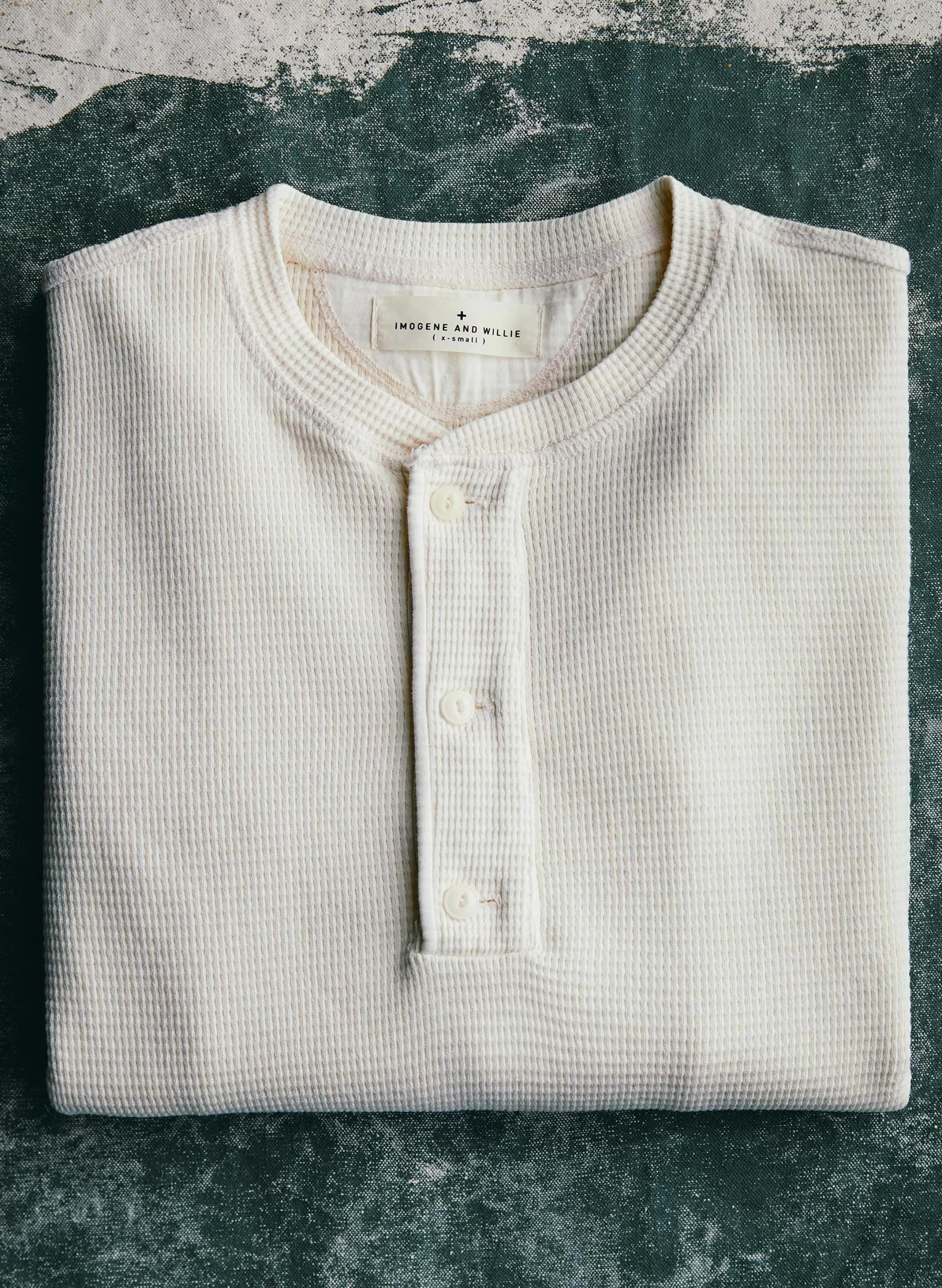 imogene + willie The Knit Waffle Henley In Vintage White Cheap