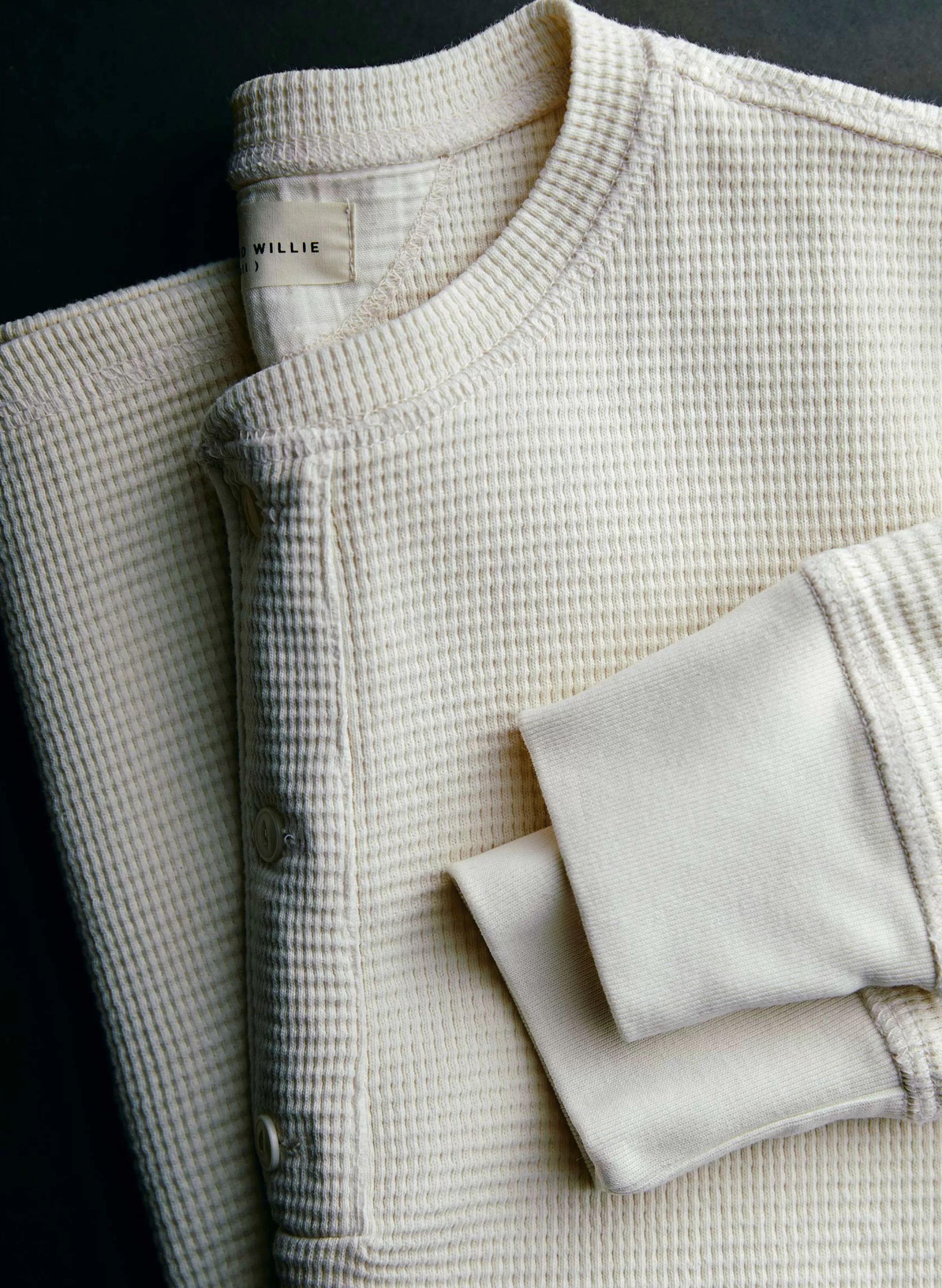 imogene + willie The Knit Waffle Henley In Vintage White Cheap