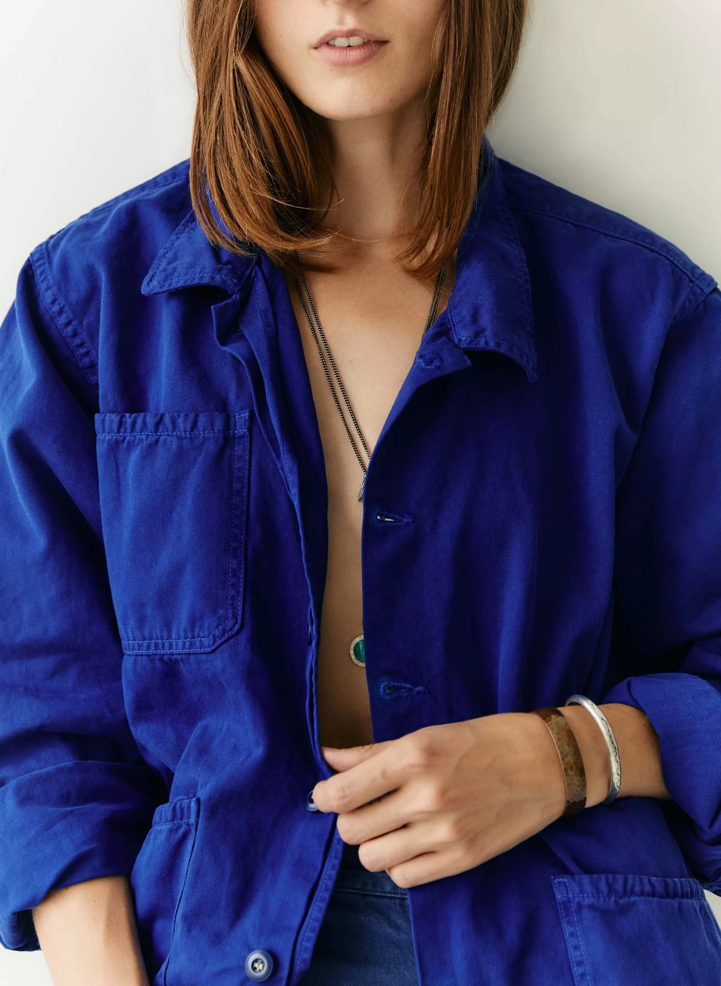 imogene + willie The Painters Coat In Klein Blue New