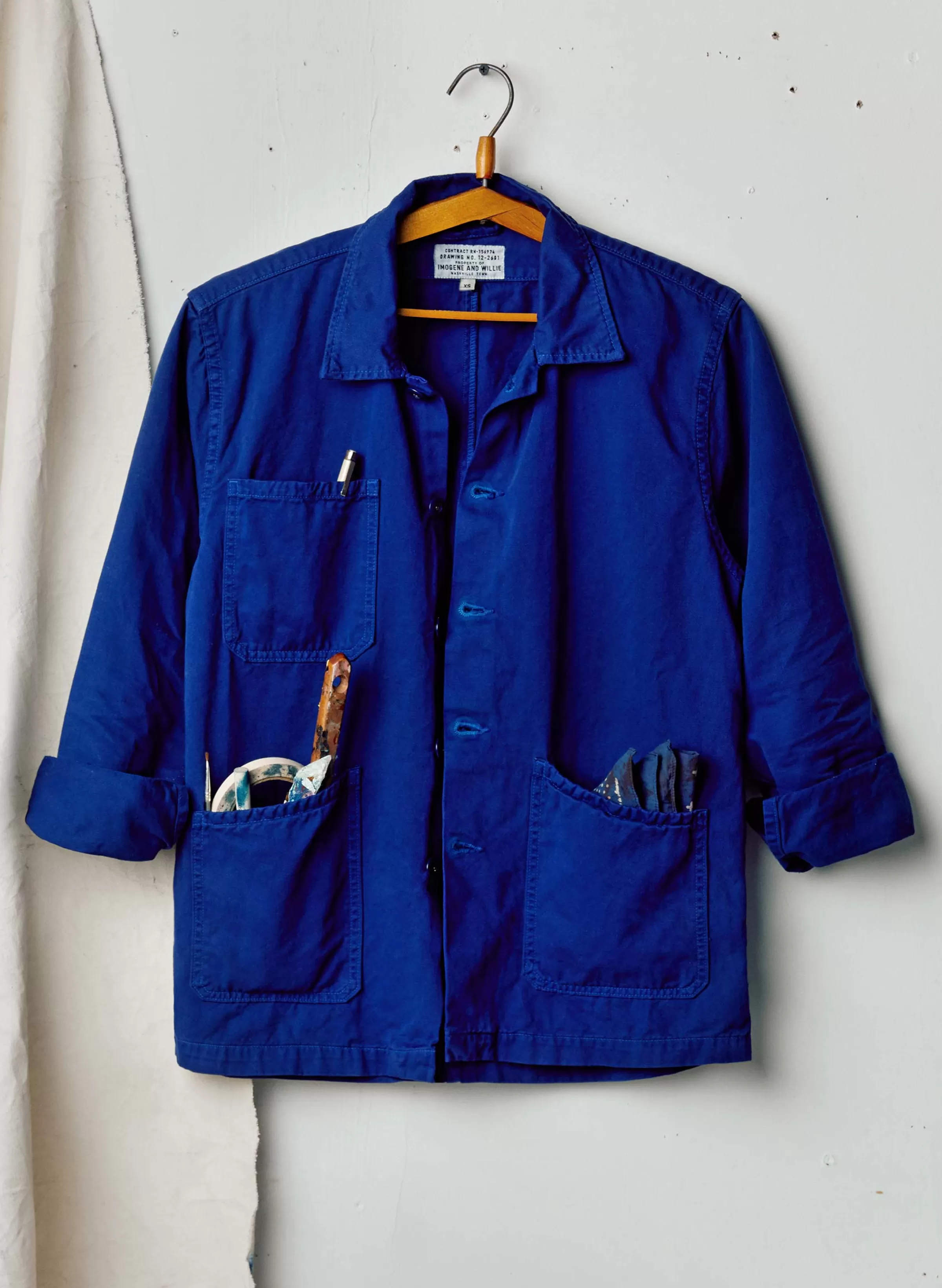 imogene + willie The Painters Coat In Klein Blue New