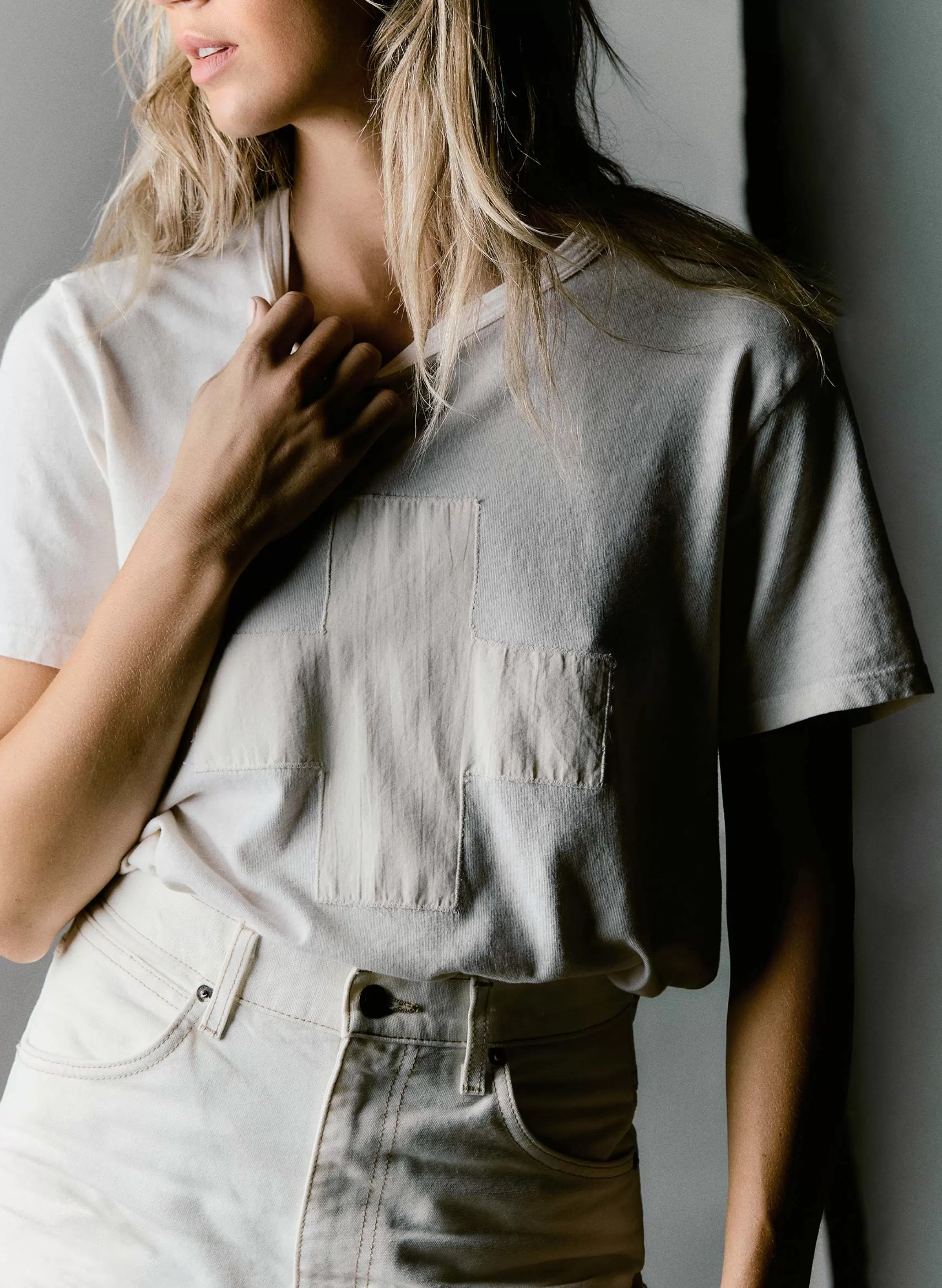 imogene + willie The "plus" Tee In Vintage White Best Sale