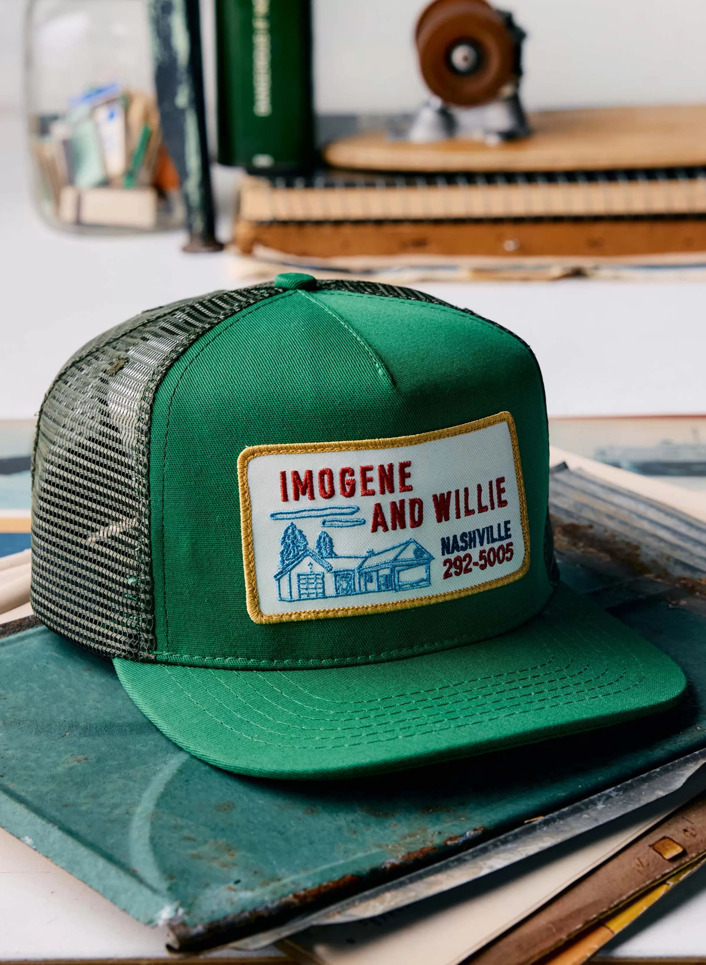 imogene + willie The "service Station" Trucker In Kelly Green Shop