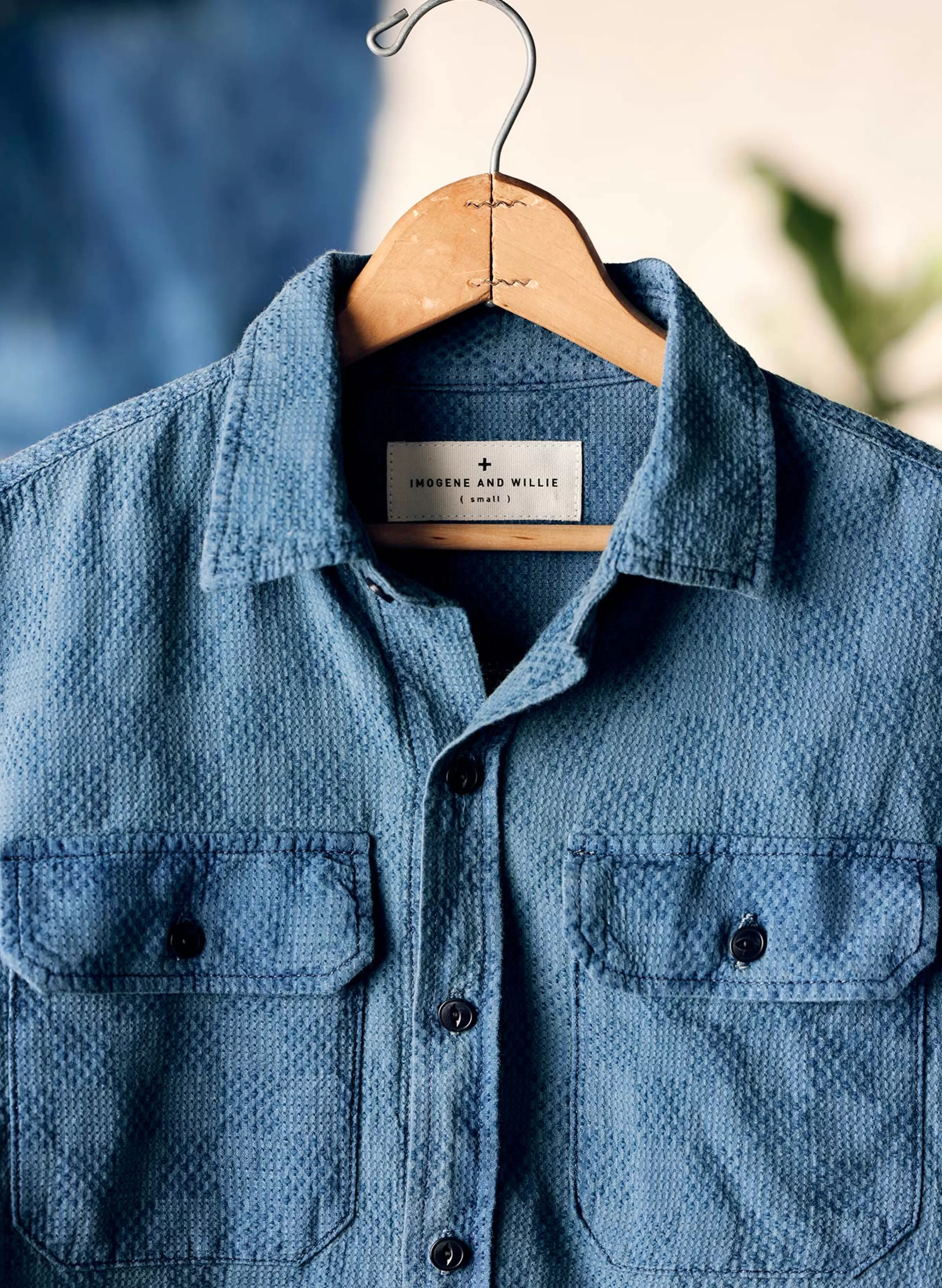 imogene + willie The Shoreline Shirt In Washed Indigo Check Store