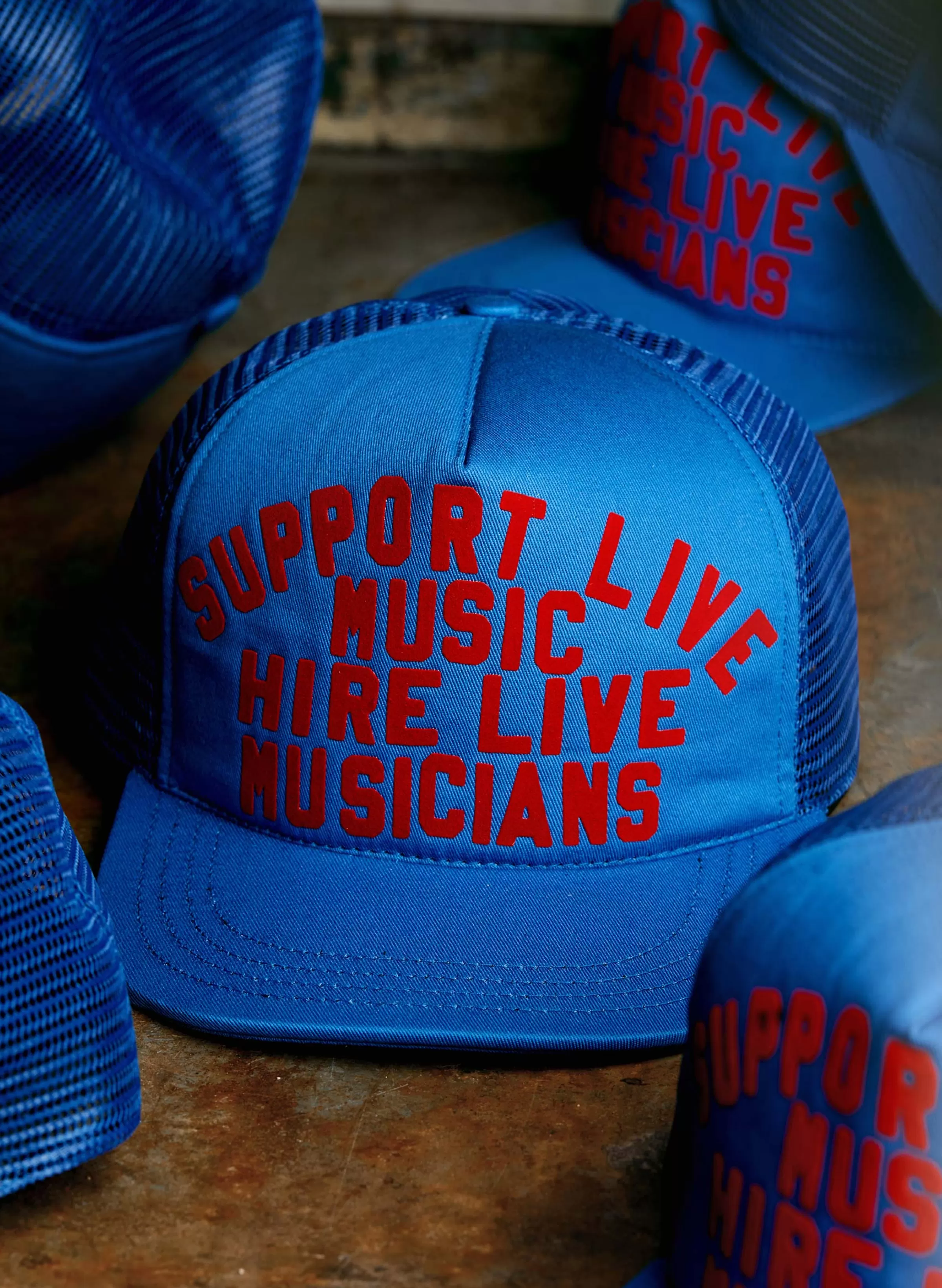 imogene + willie The "support Live Music" Trucker In Blue Sale