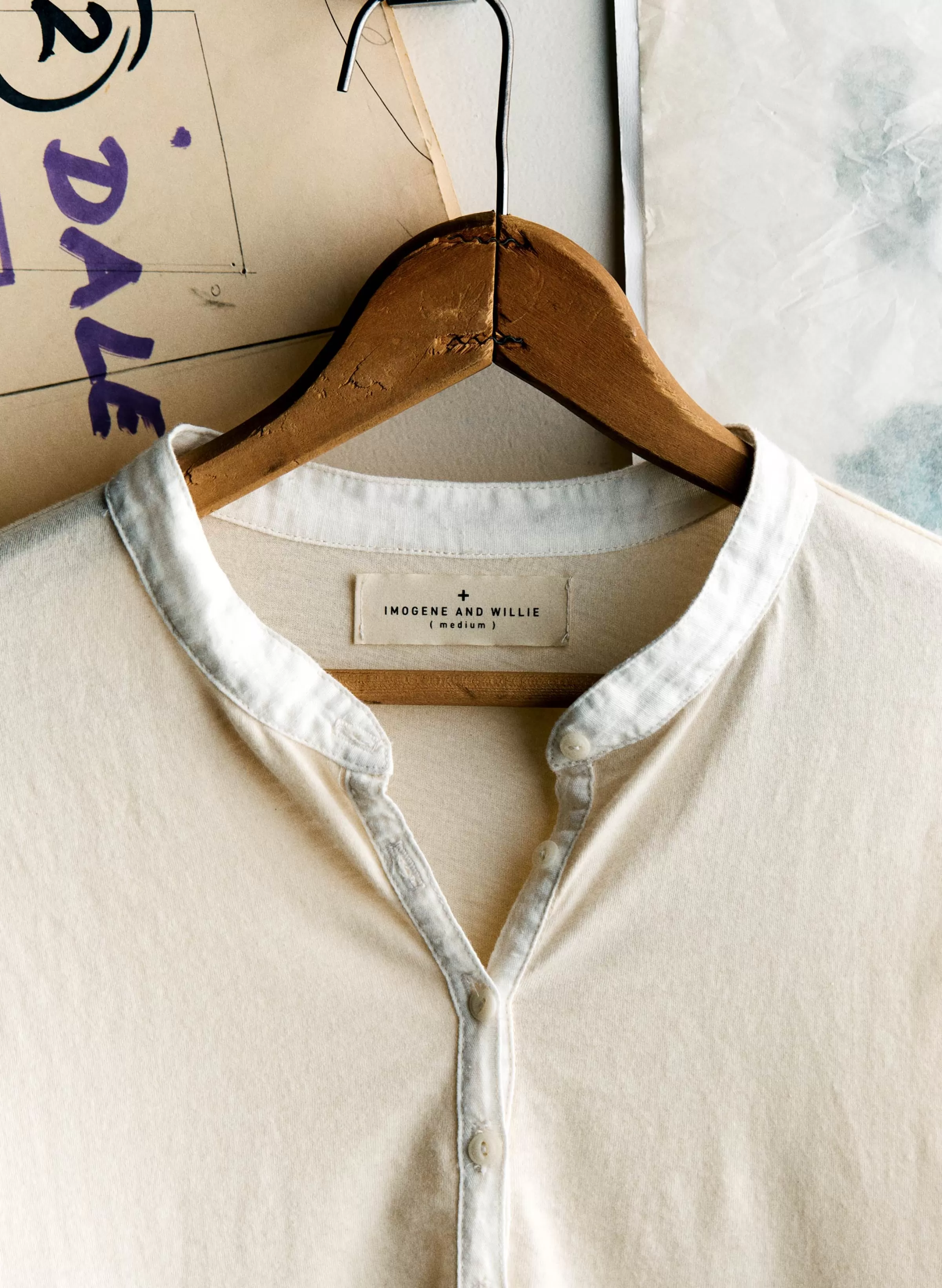 imogene + willie The Vintage Henley In White Shop