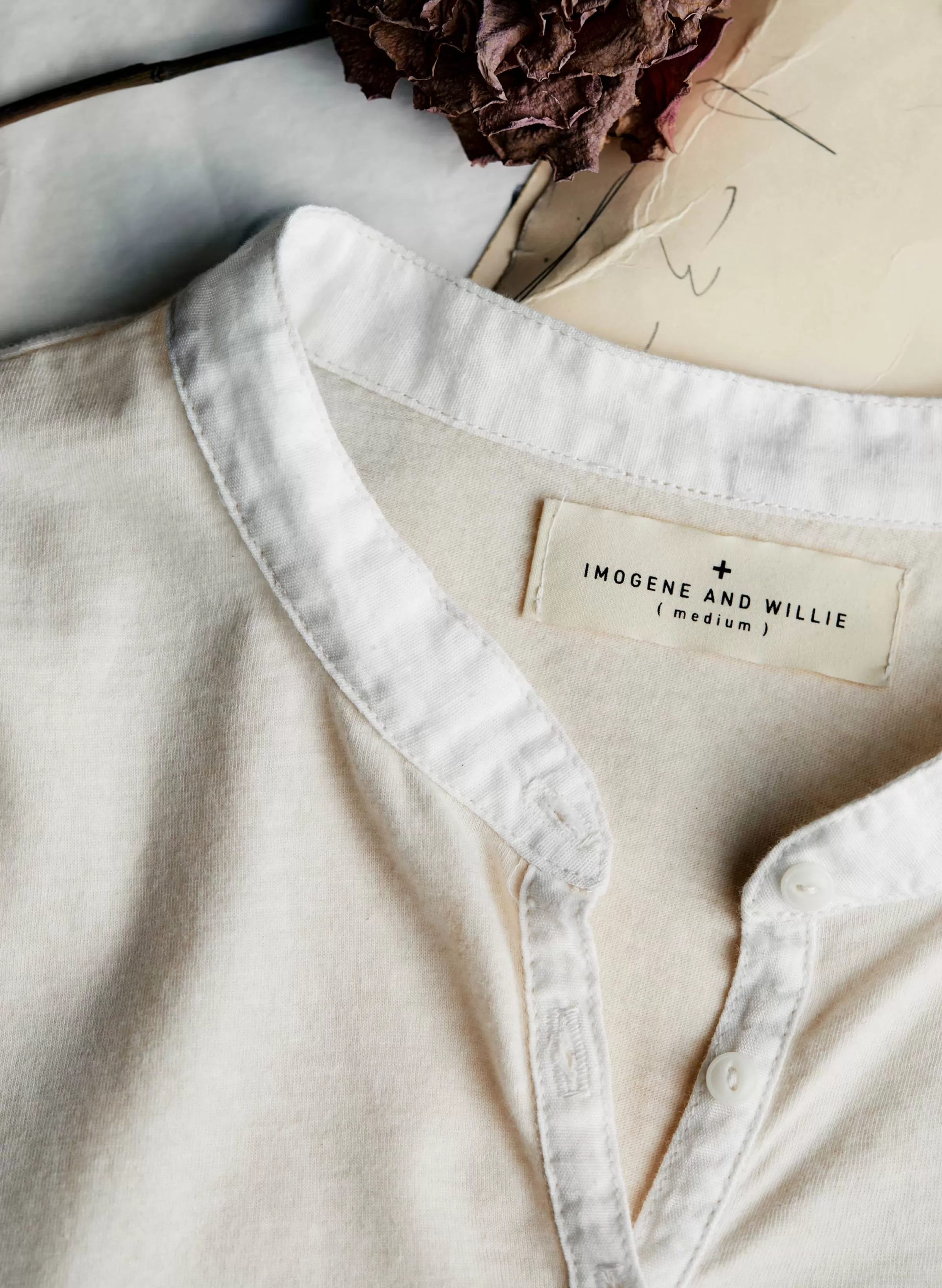 imogene + willie The Vintage Henley In White Shop