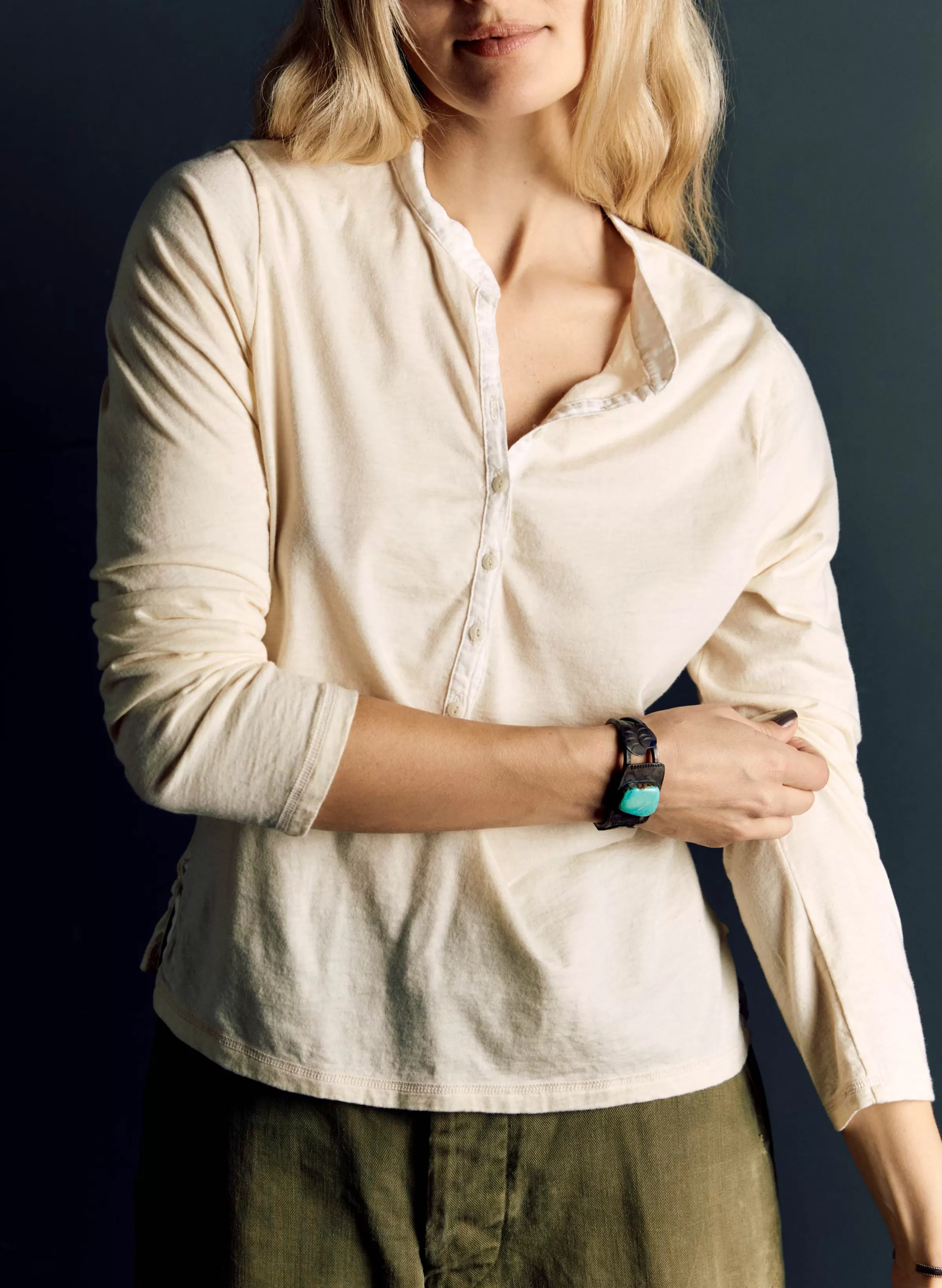 imogene + willie The Vintage Henley In White Shop